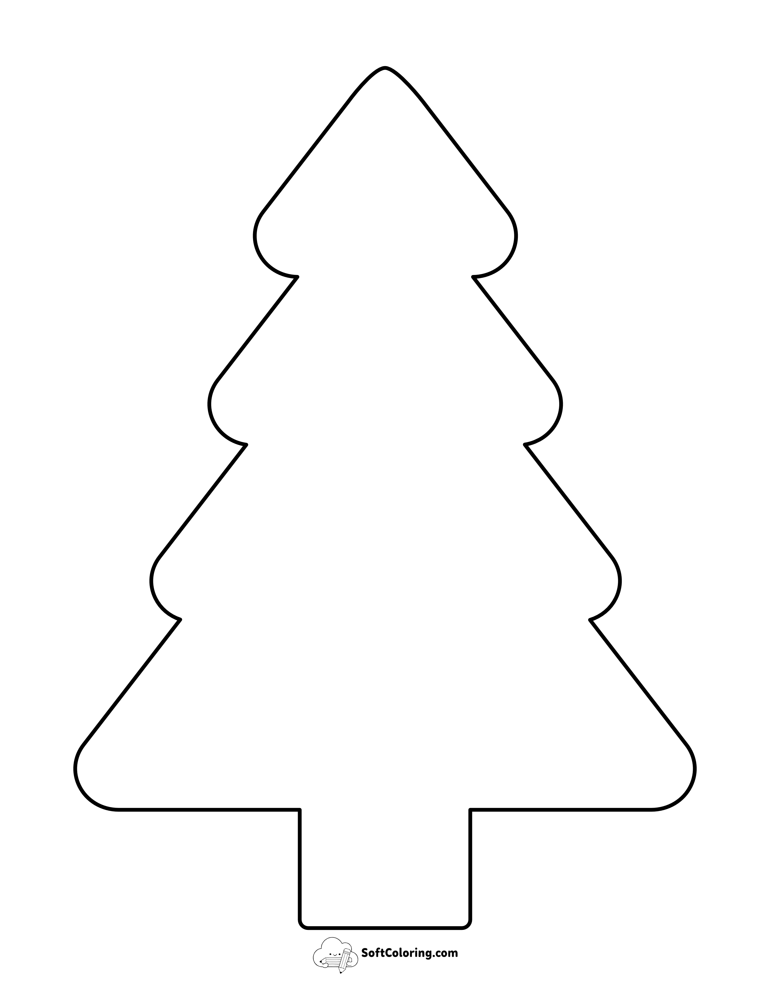 Style 2: Rounded Christmas Tree Outline