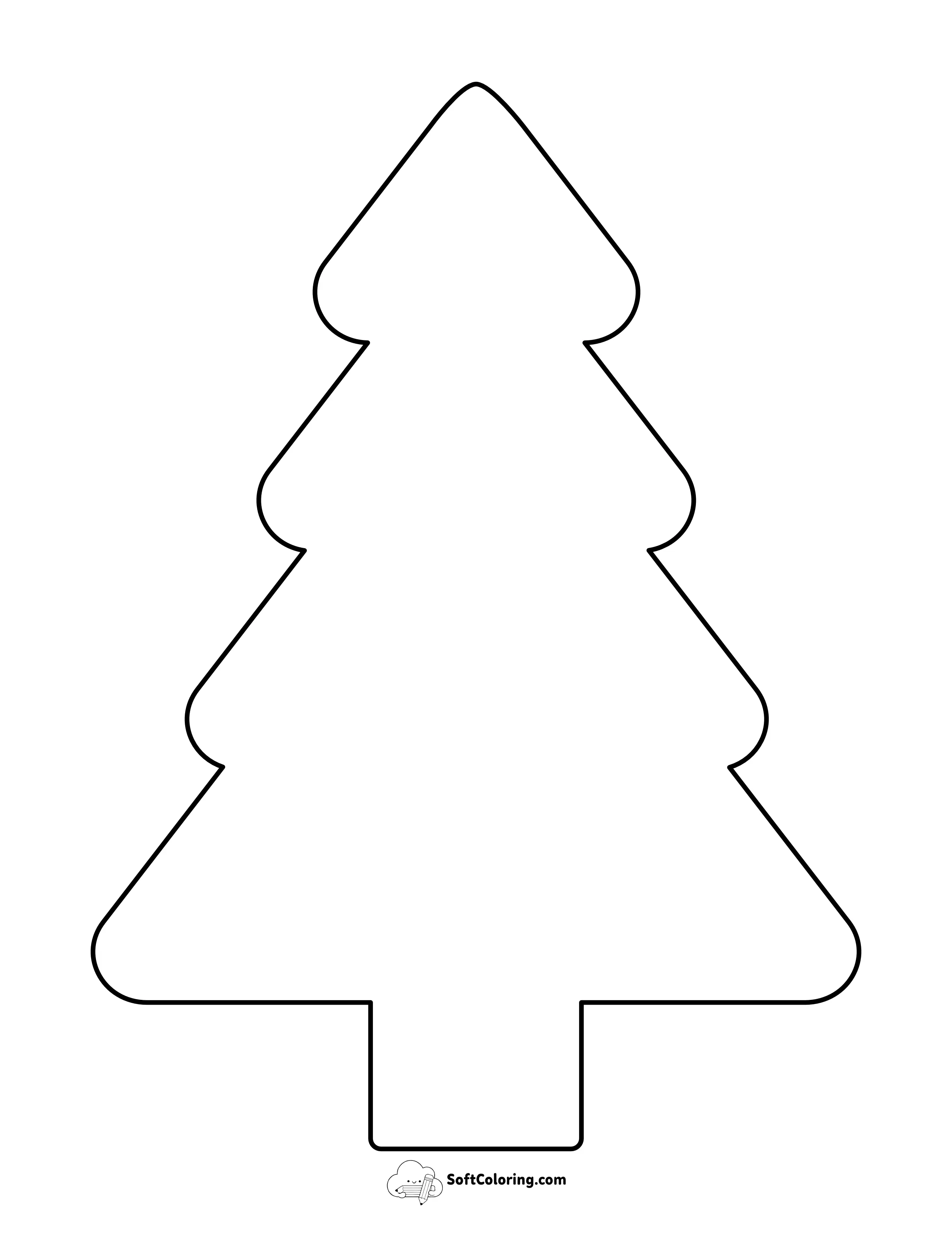 Style 2: Rounded Christmas Tree Outline