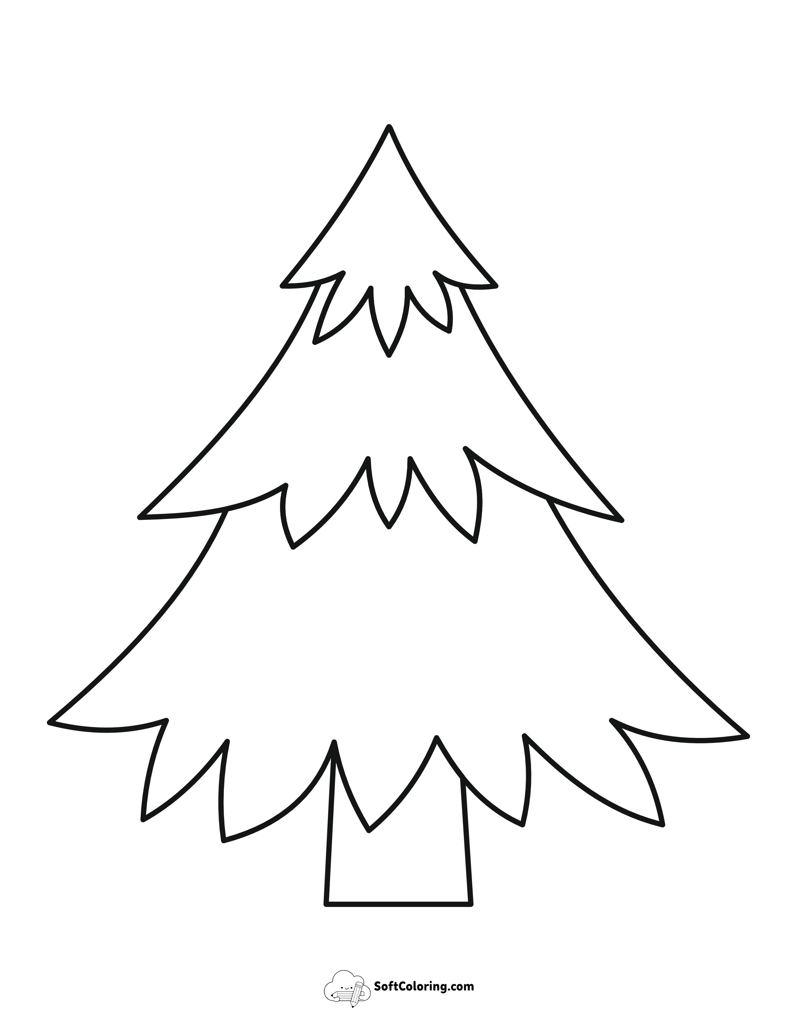 Blank Christmas Three Coloring Page With Layered Outline