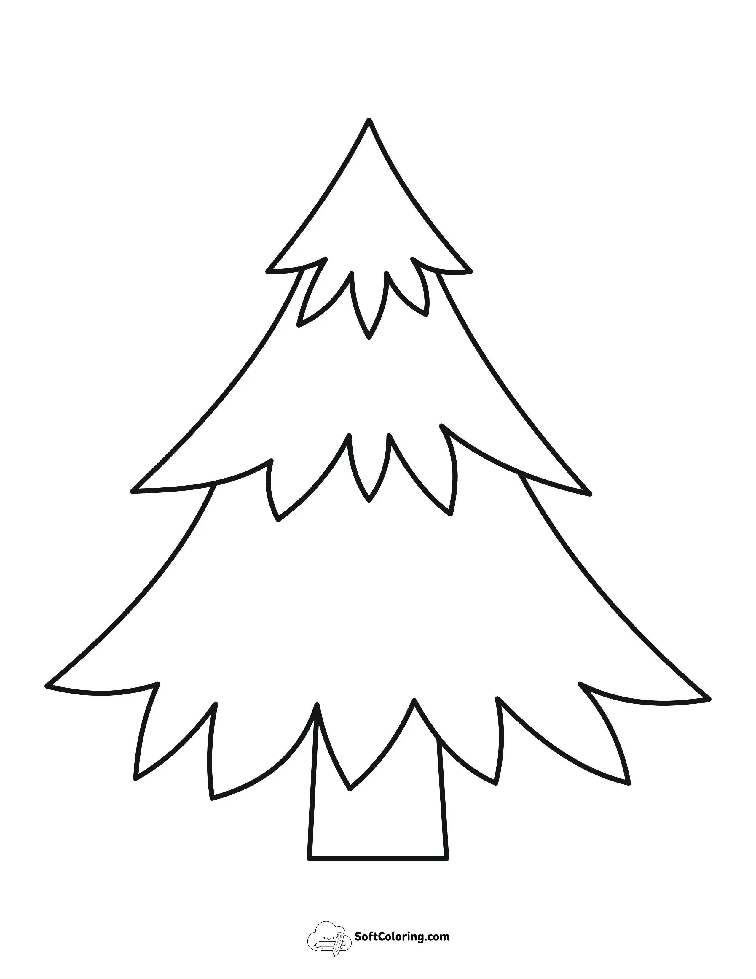 Blank Christmas Three Coloring Page With Layered Outline