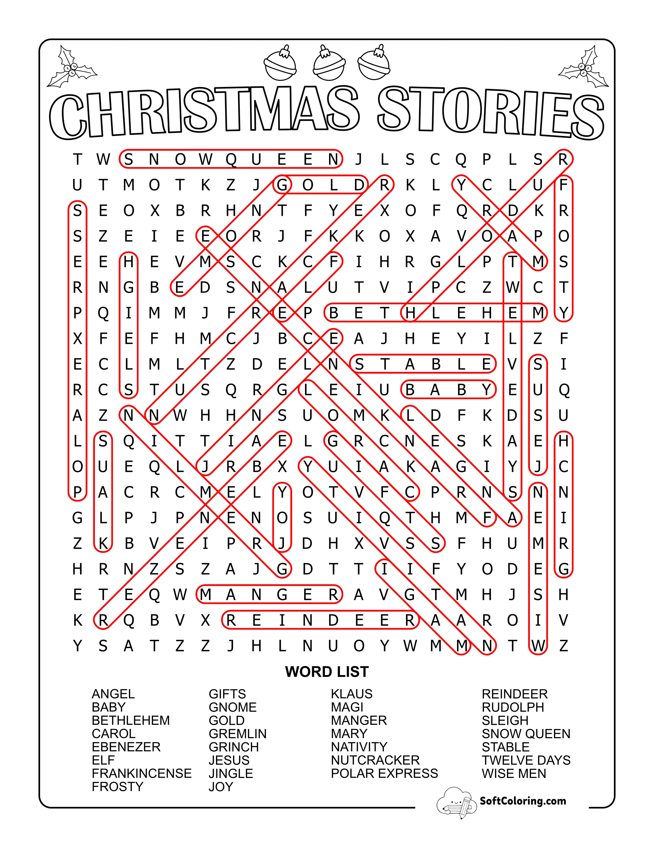 Hard Christmas Stories Solution