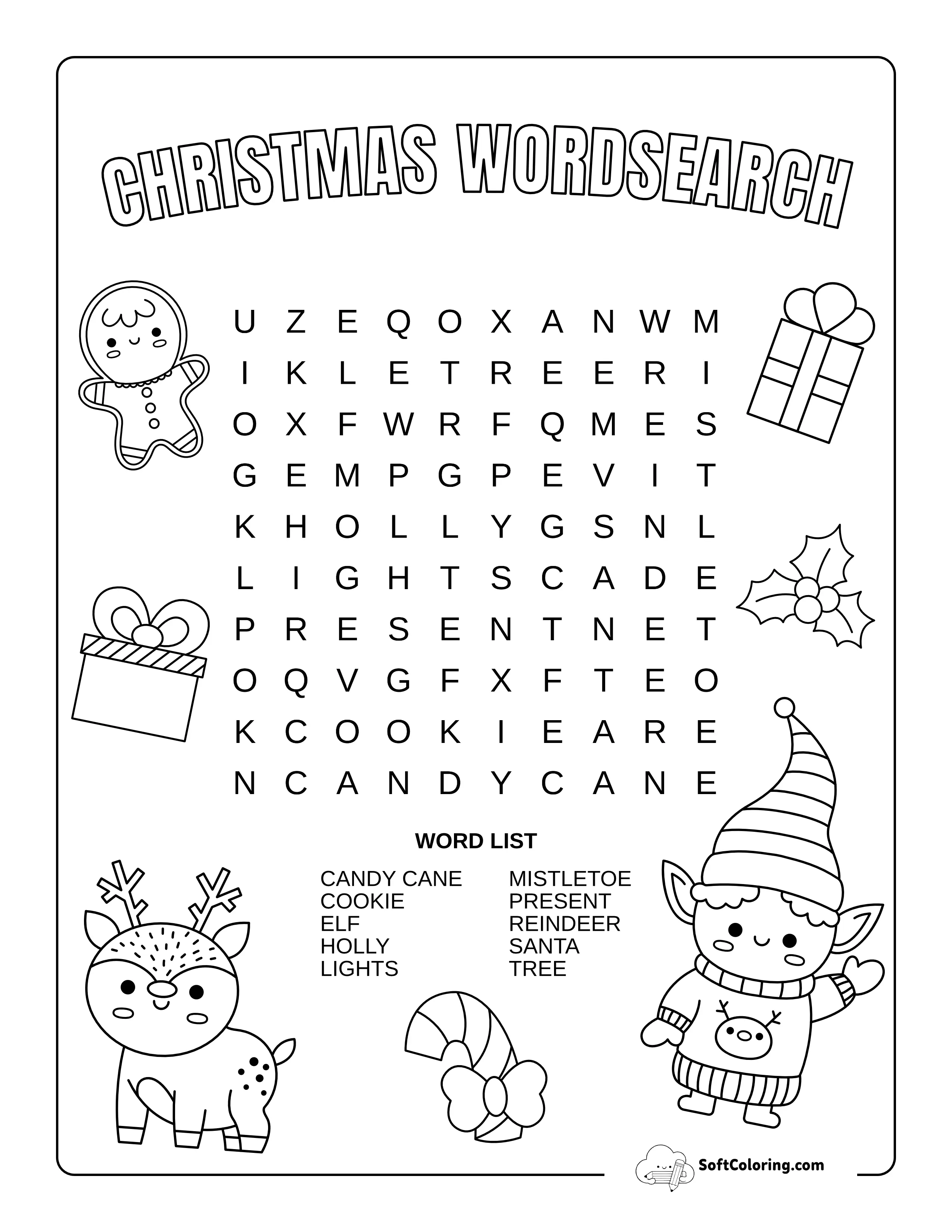 Christmas Word Search Activity With Elf