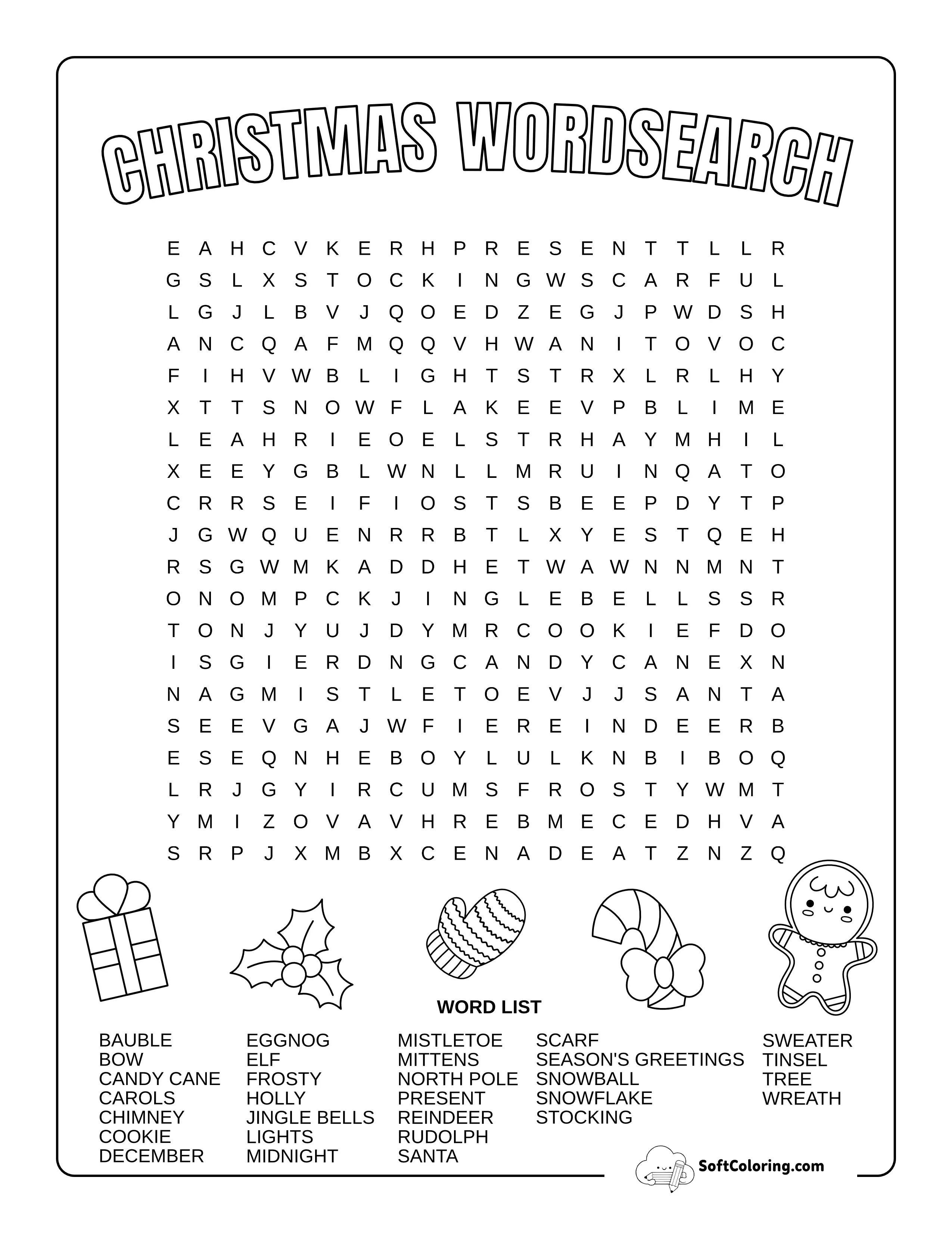Hard Classic Christmas Word Search
