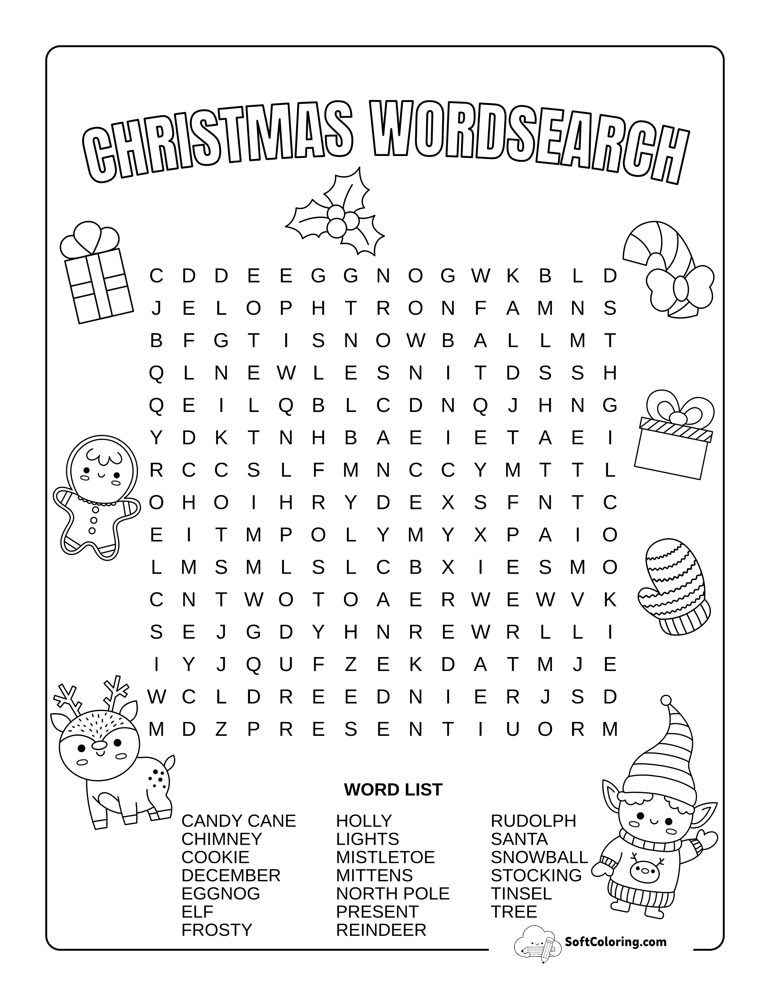 Medium Classic Christmas Word Search
