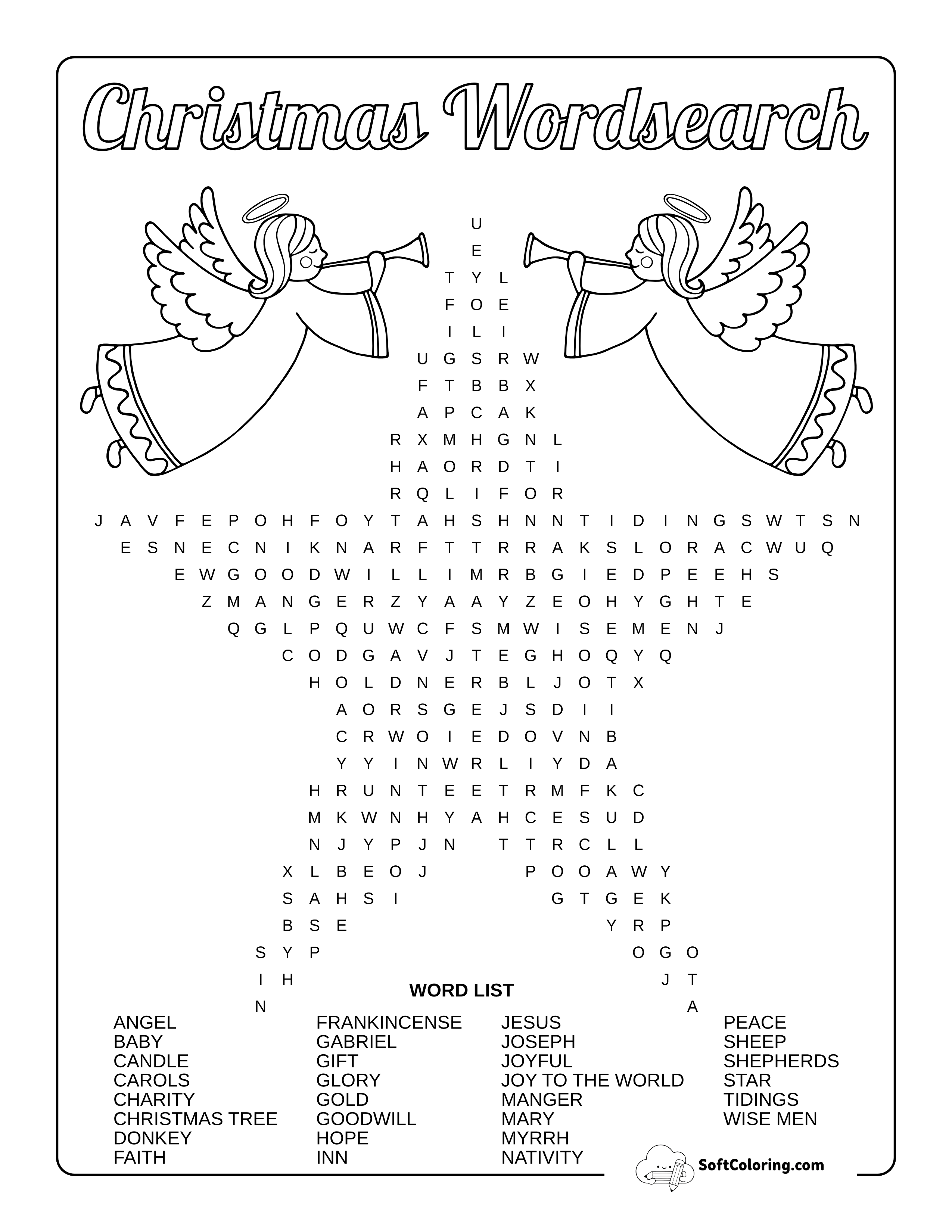 Hard Star Christmas Word Search