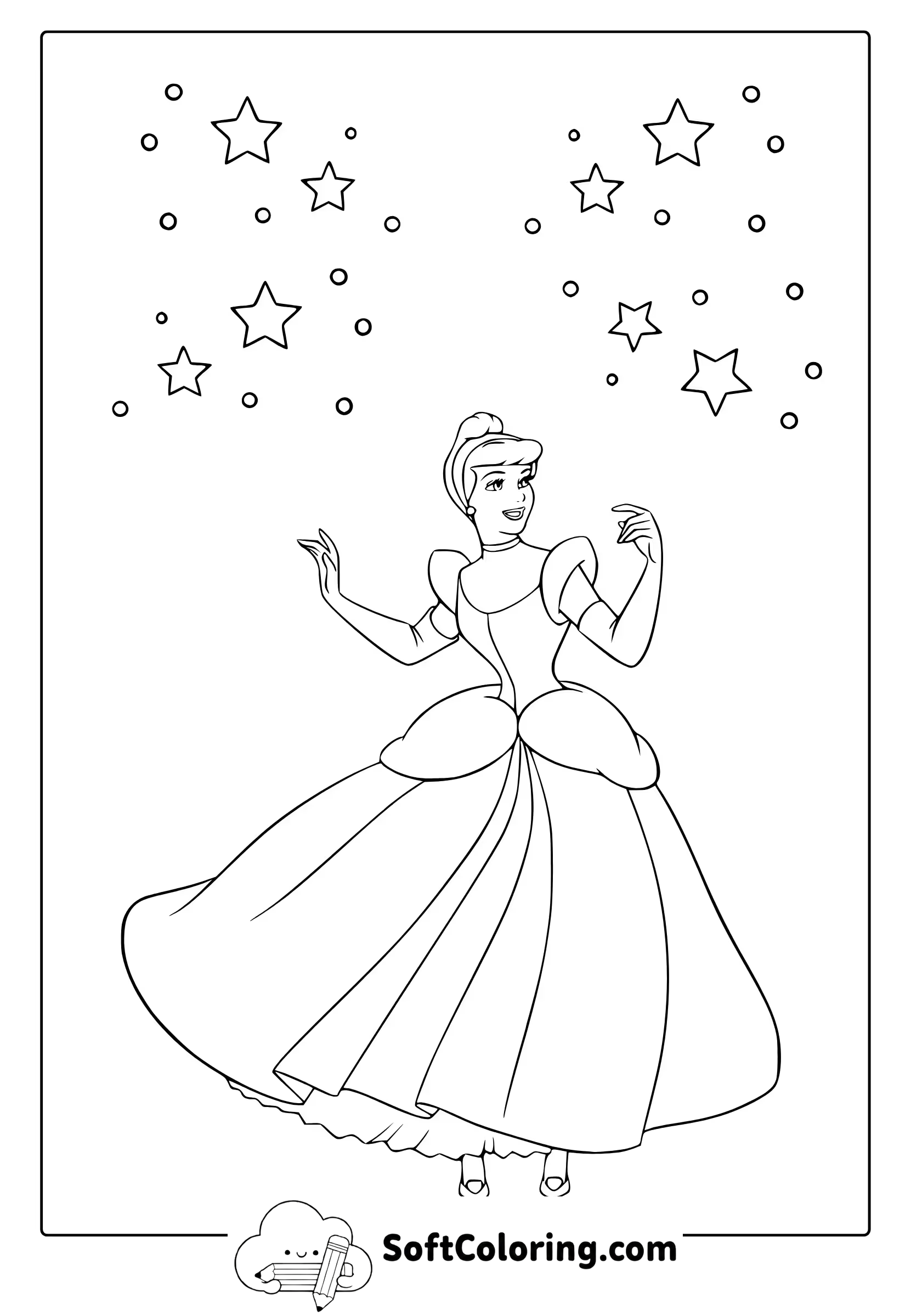 cinderella coloring page
