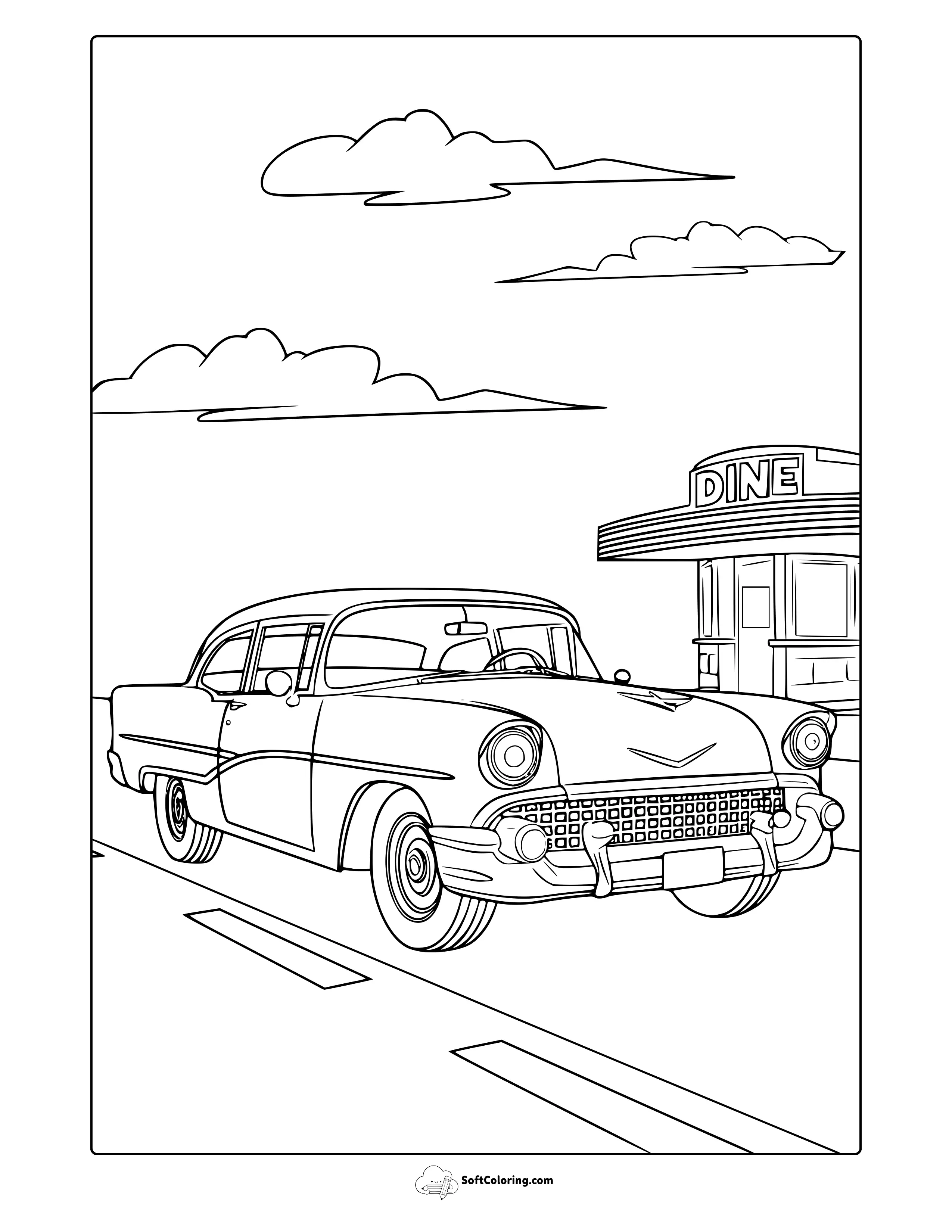 Classic Car Coloring Page