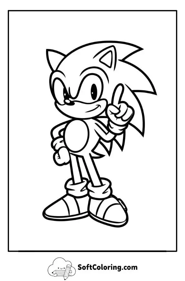 Cute Sonic Coloring Page