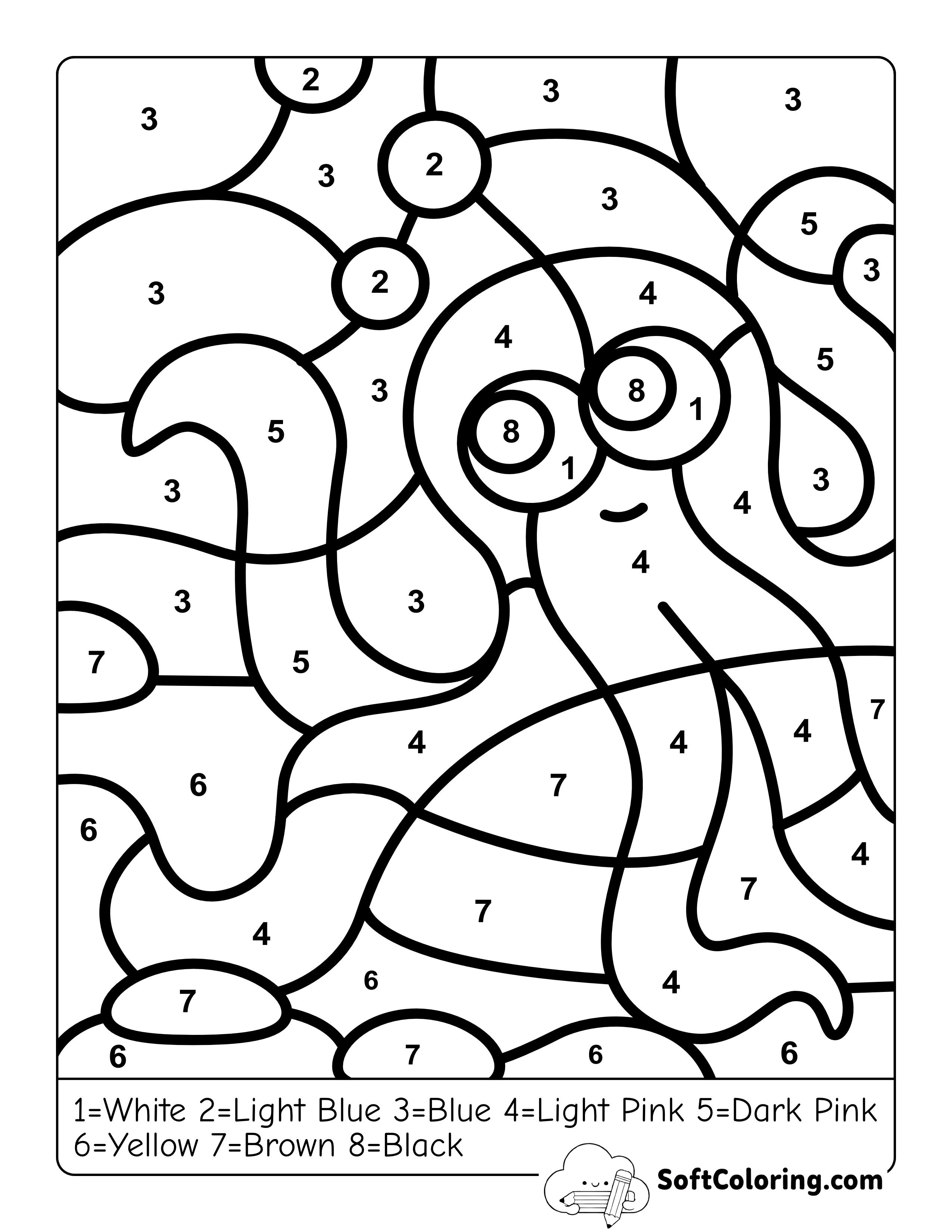 Octopus Color by Numbers Printable