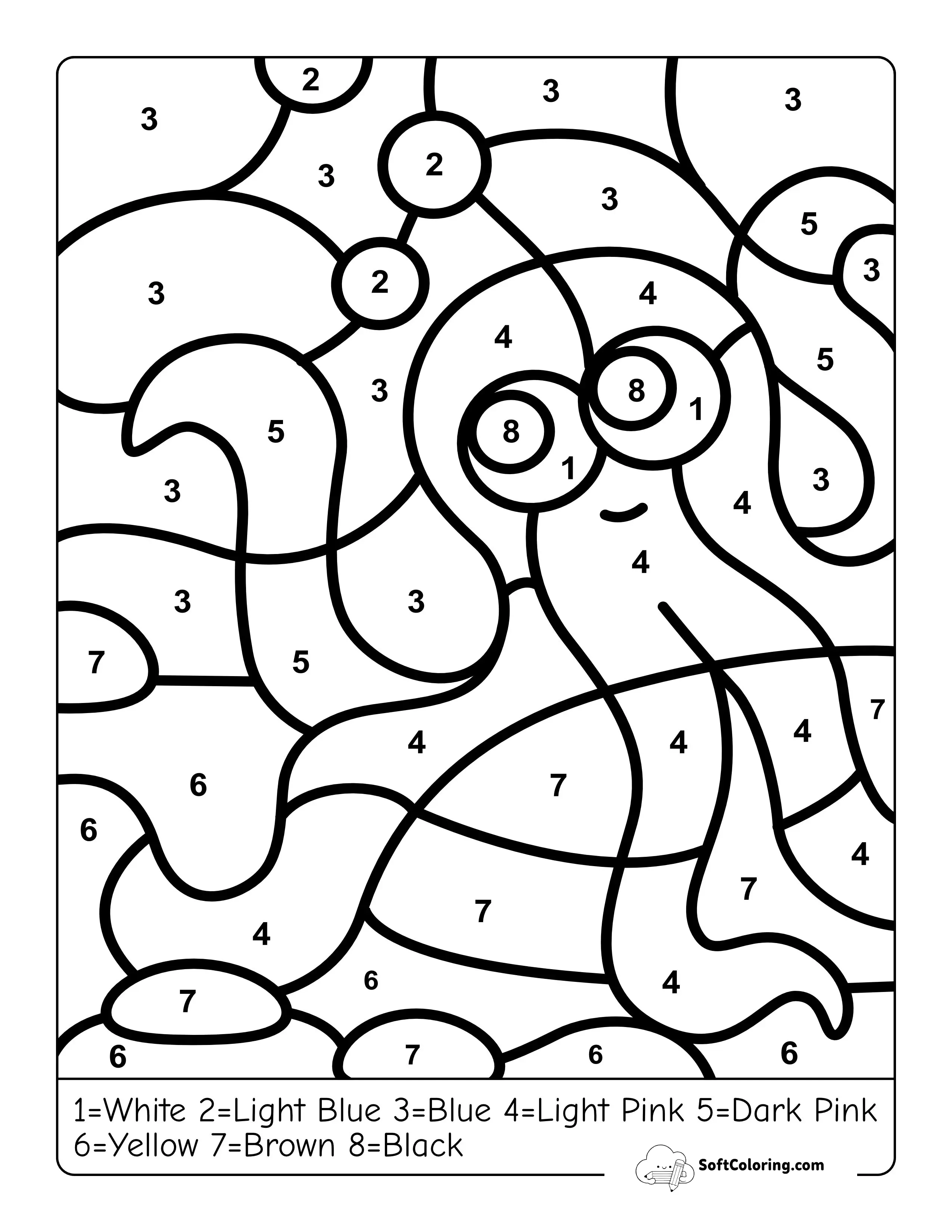Octopus Color By Numbers Printable