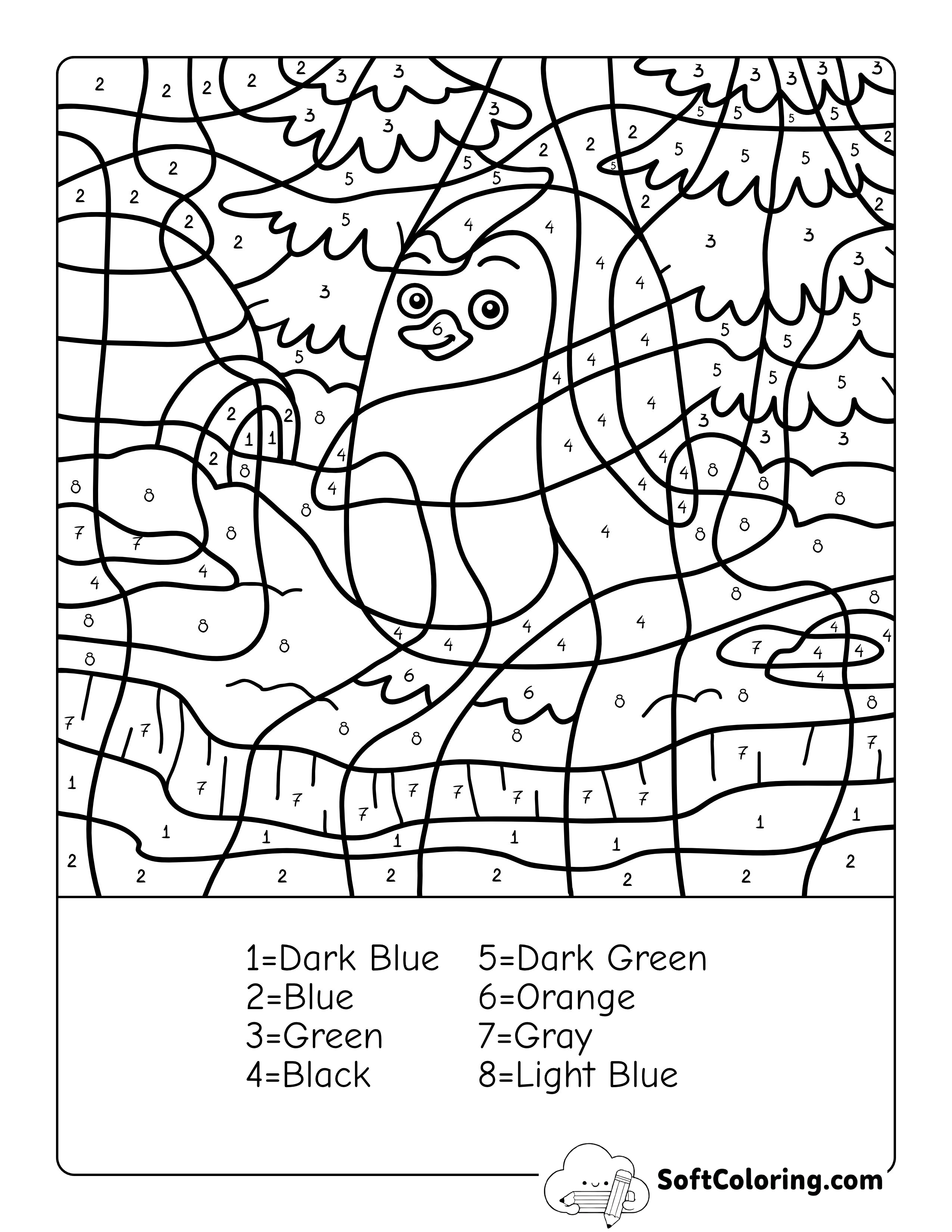 Penguin Color by Numbers for Kids