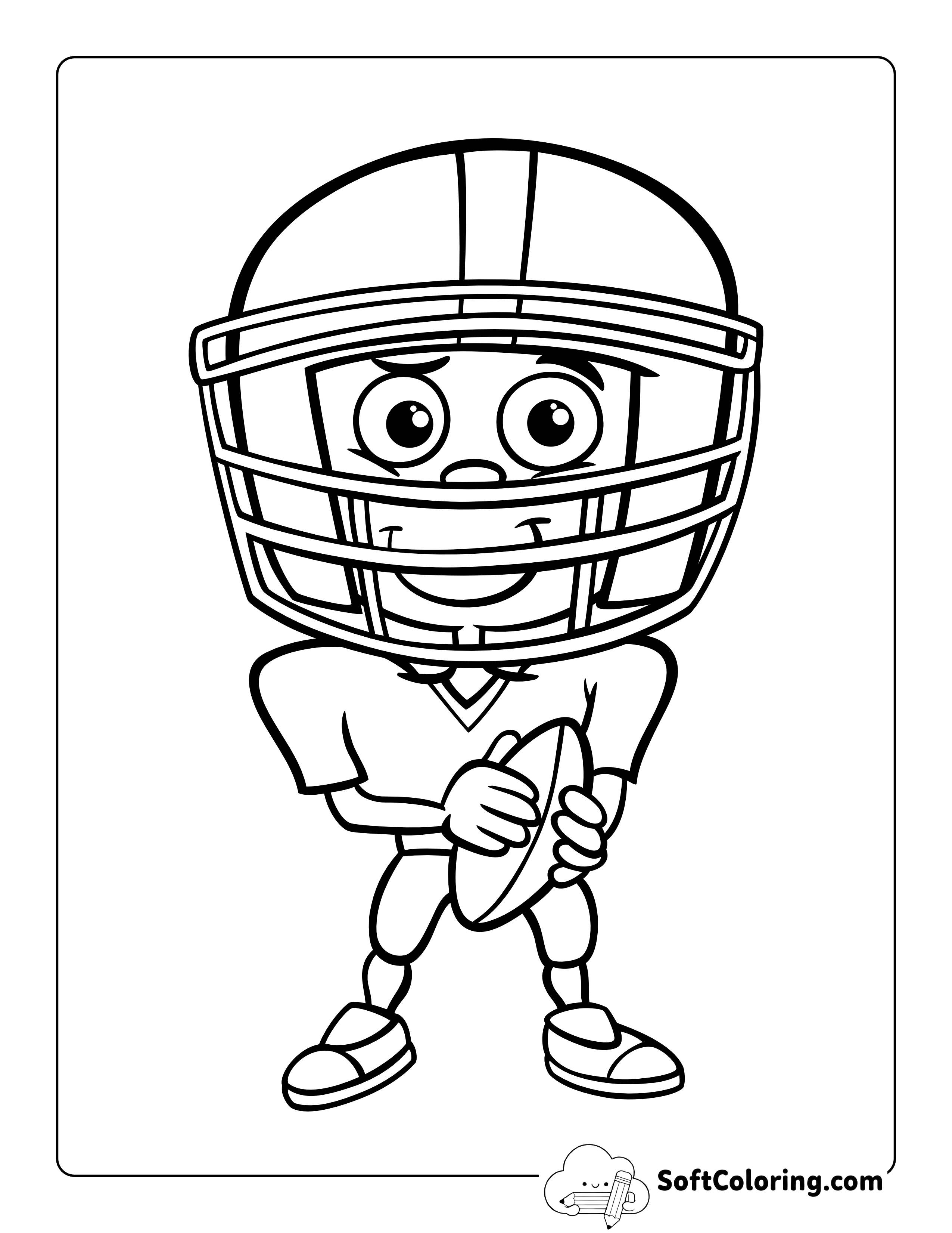 American Football Player Coloring Sheet for Boys