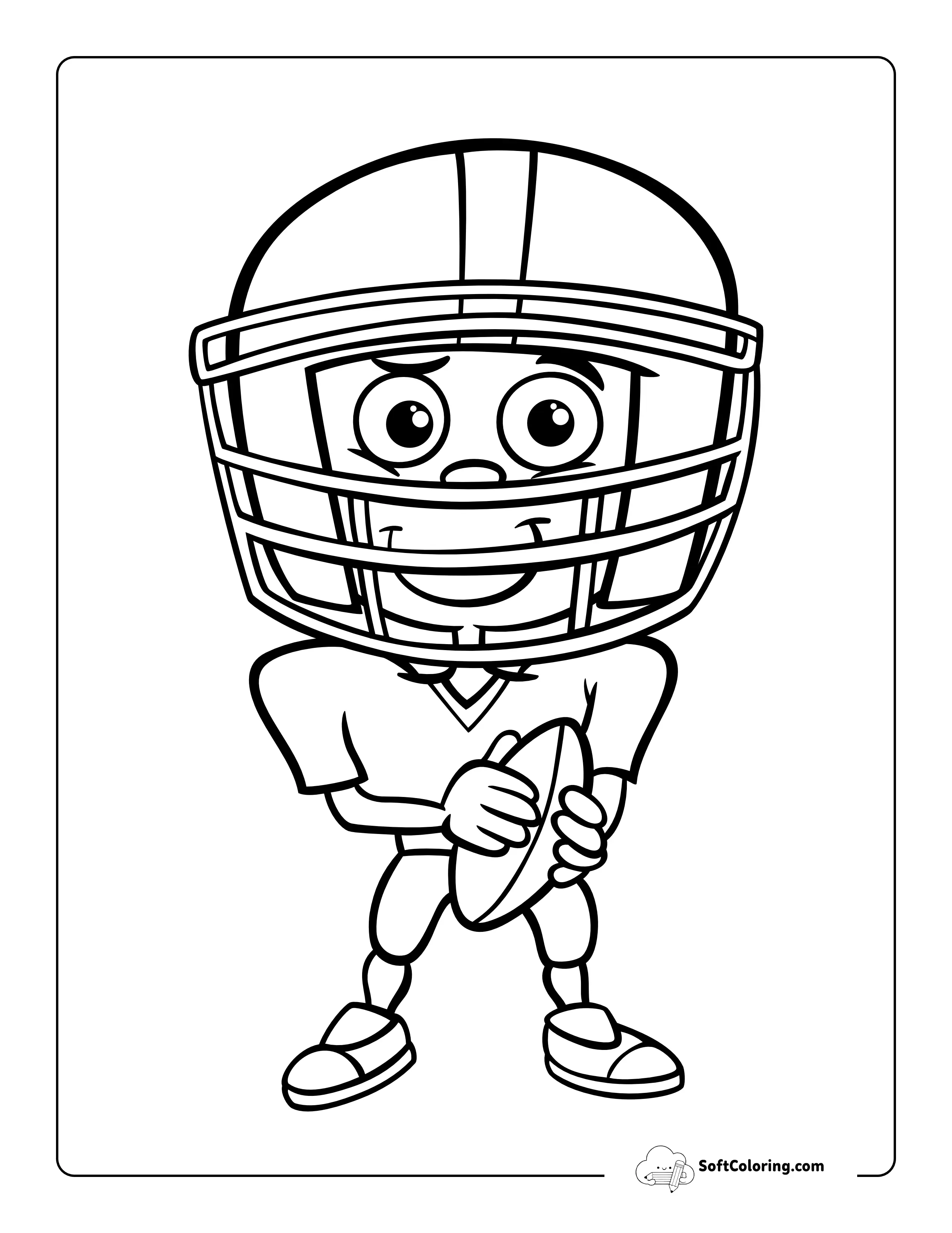 American Football Player Coloring Sheet For Boys