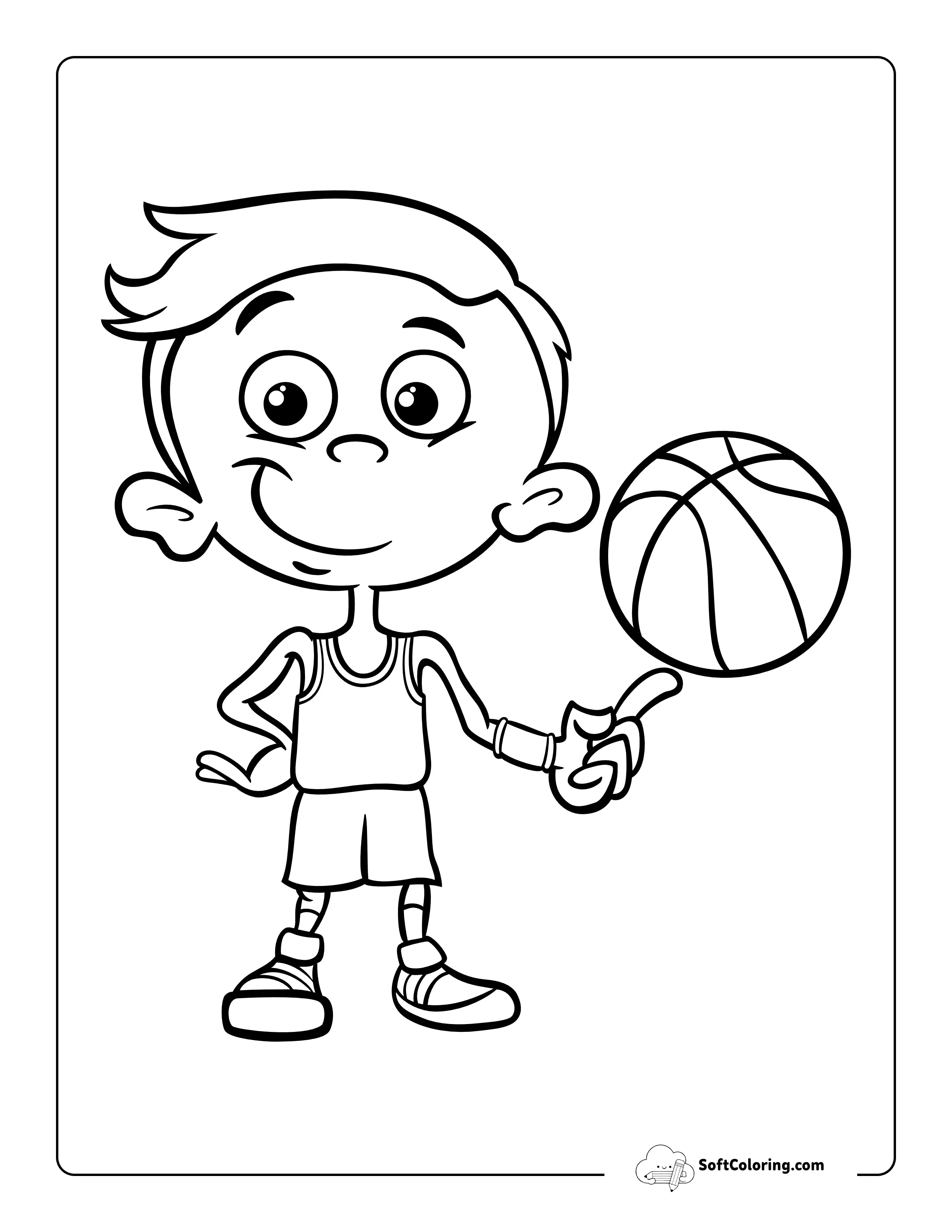 Basketball Coloring Page For Kids
