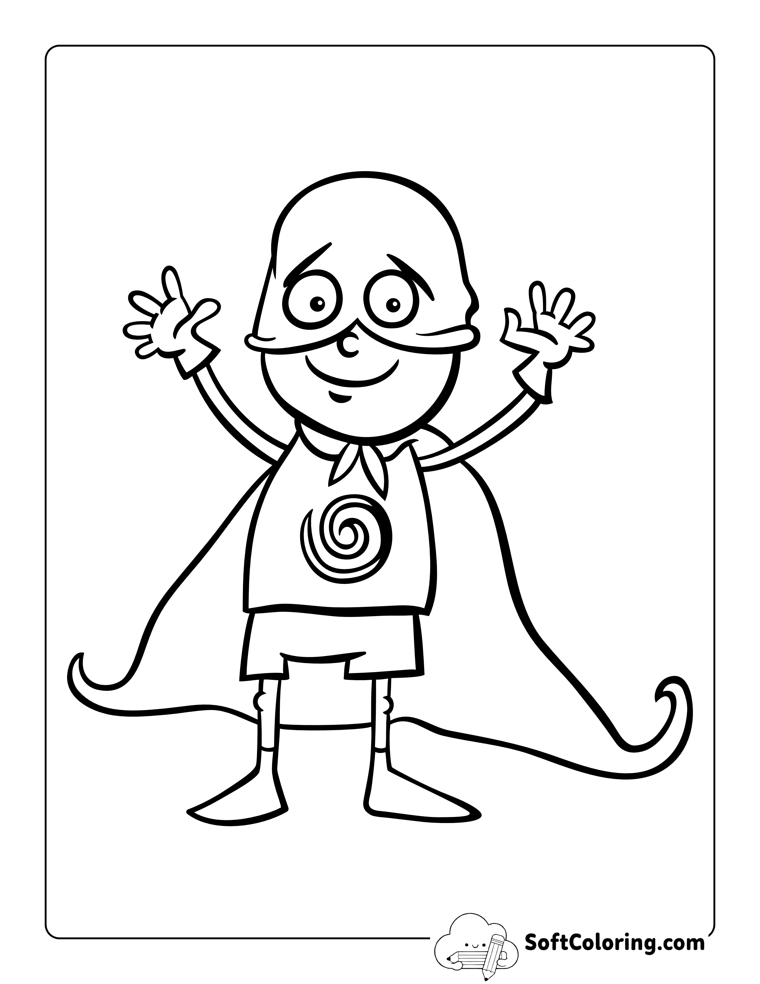 Funny Superhero Costume to Color