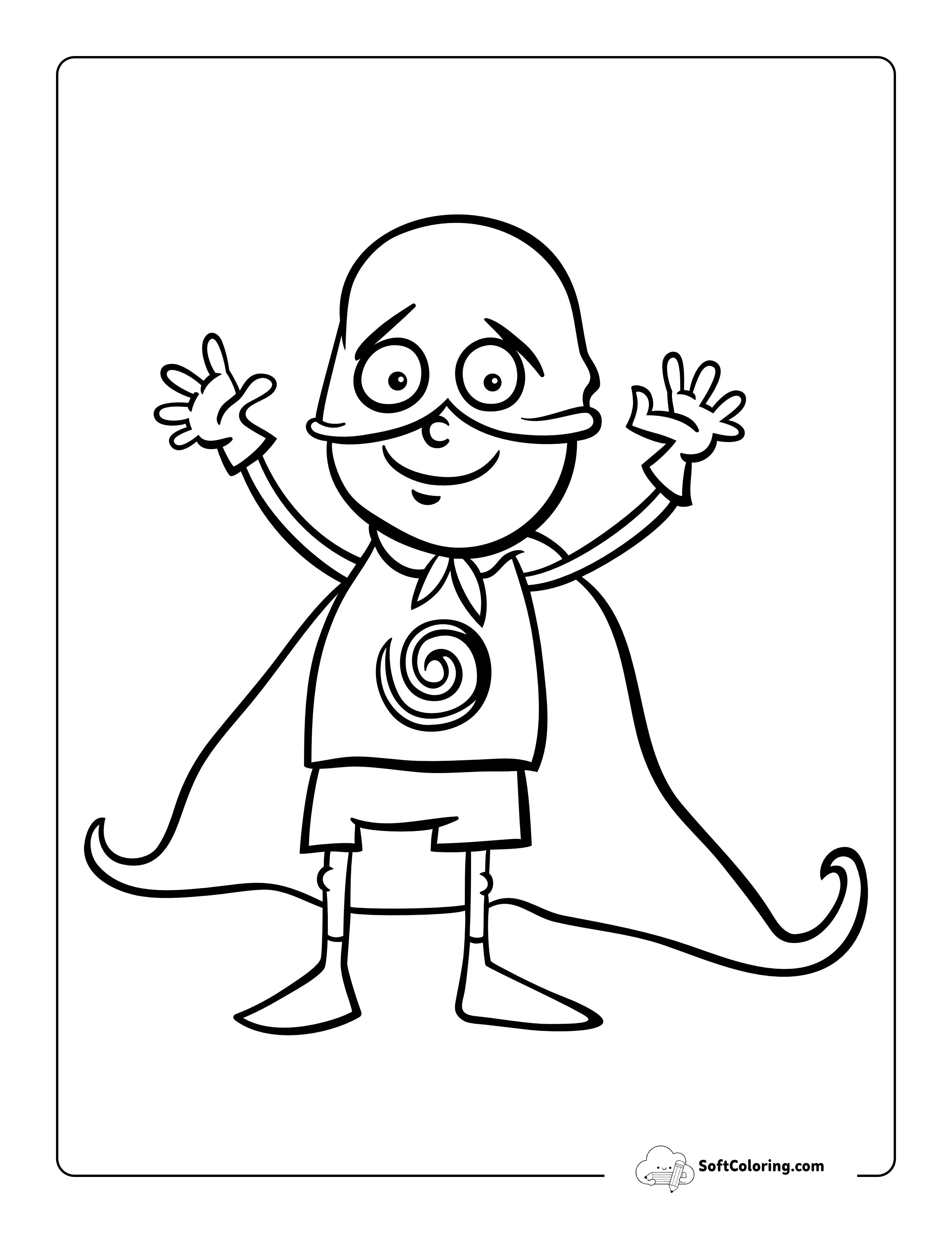 Funny Superhero Costume To Color