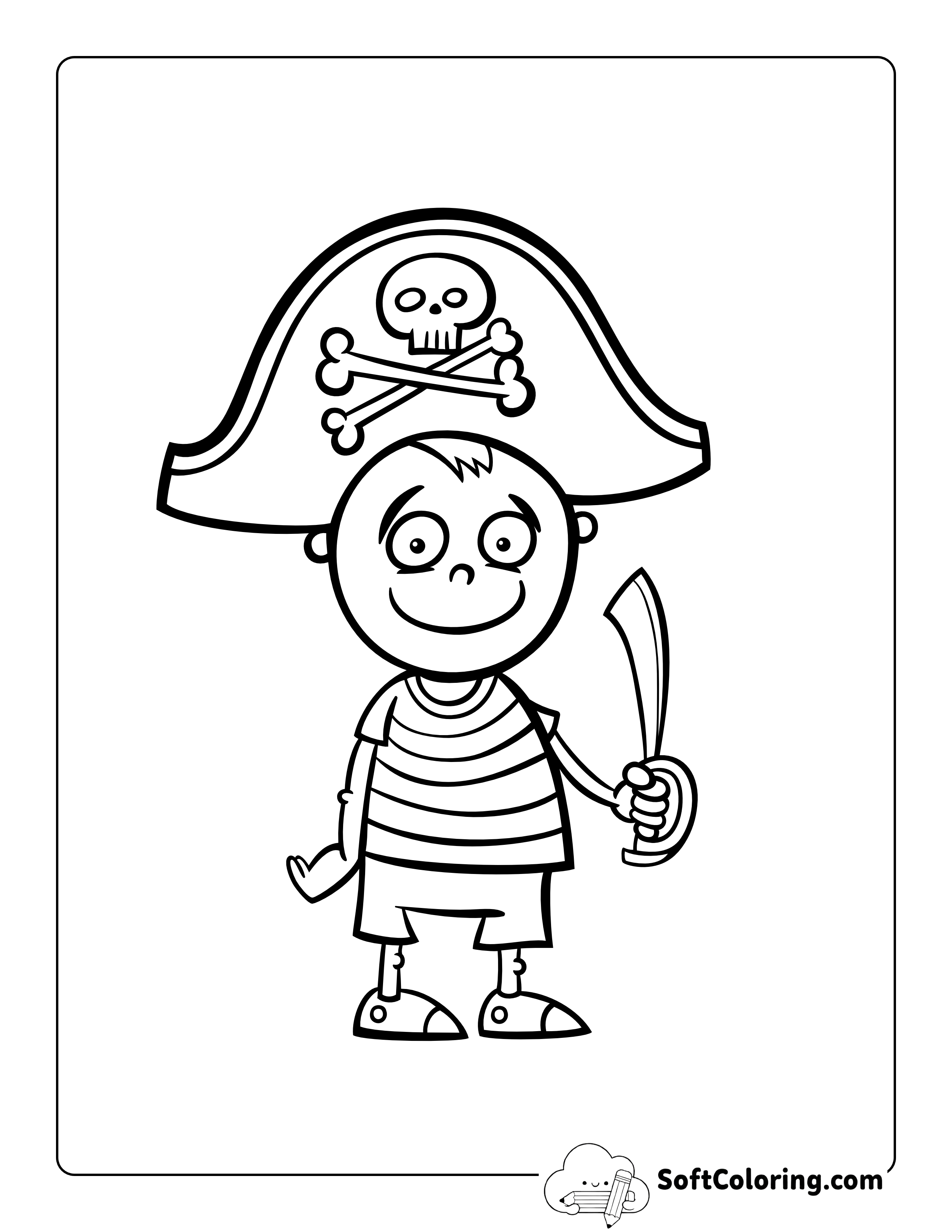 Pirate Coloring Page for Boys