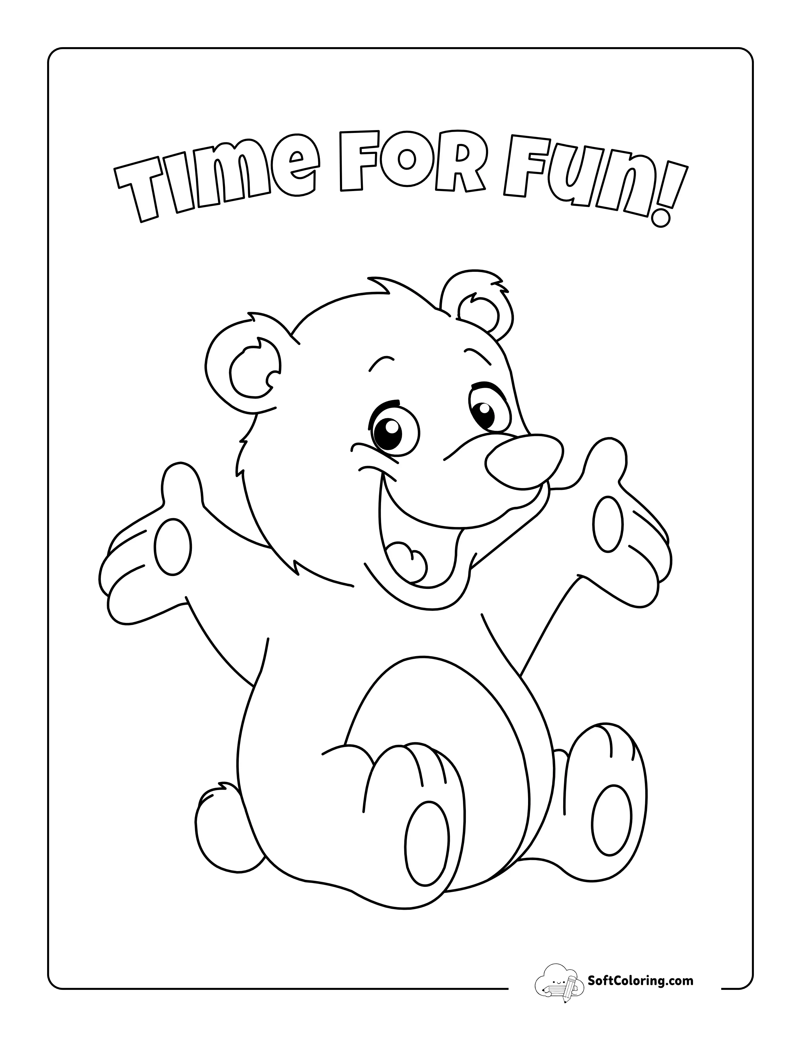 Cute Bear Printable For Preschoolers To Color
