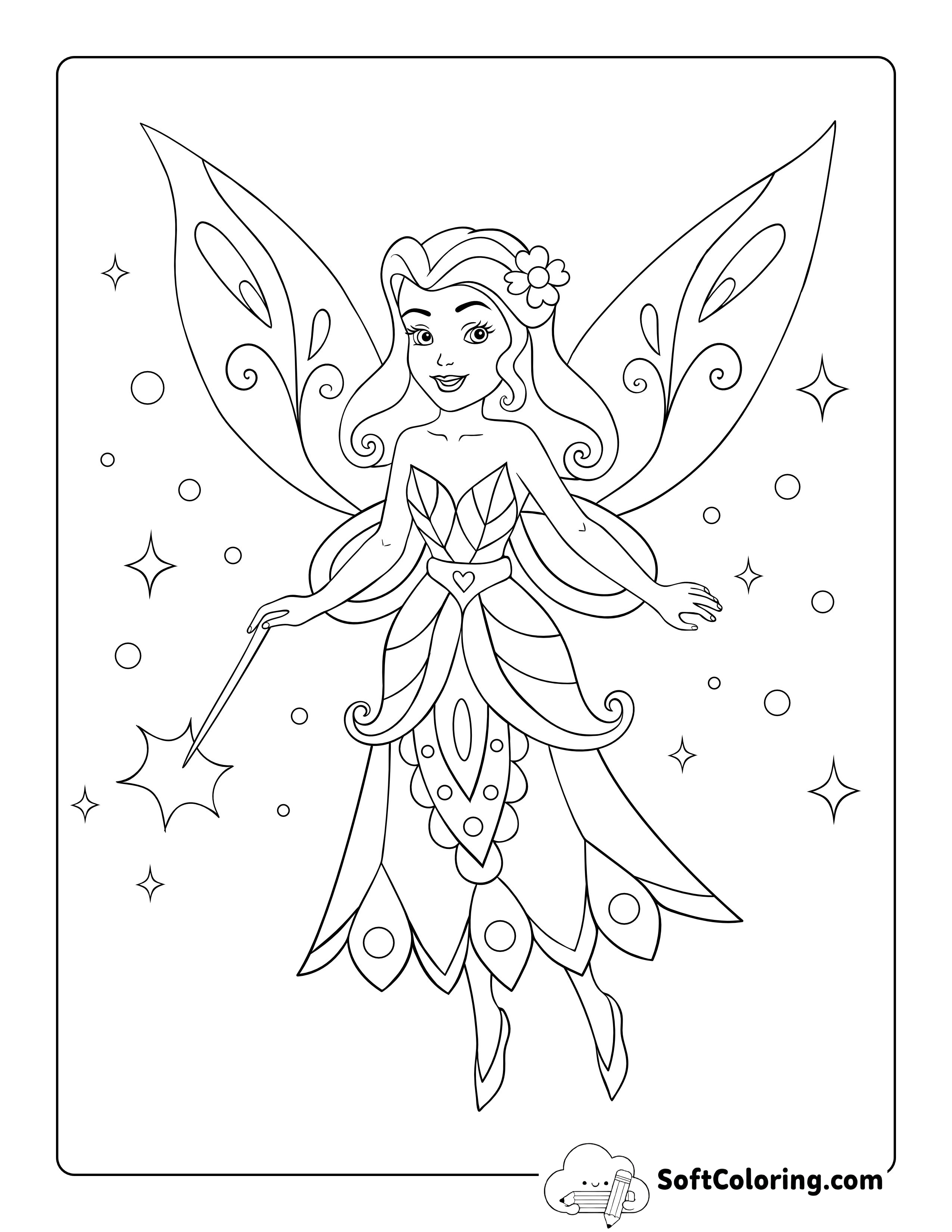 Magical Fairy Coloring Sheet for Girls