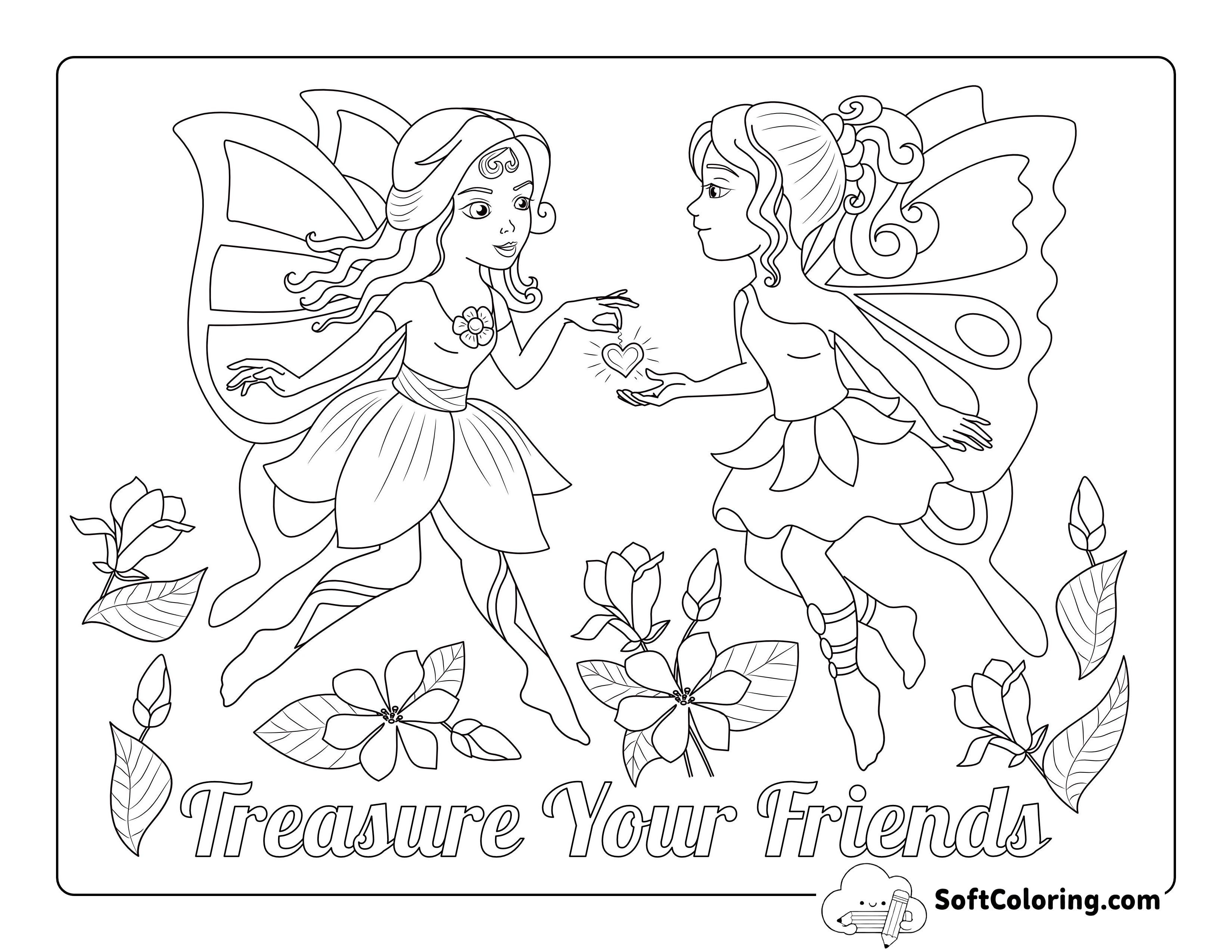Garden Fairies Coloring Page