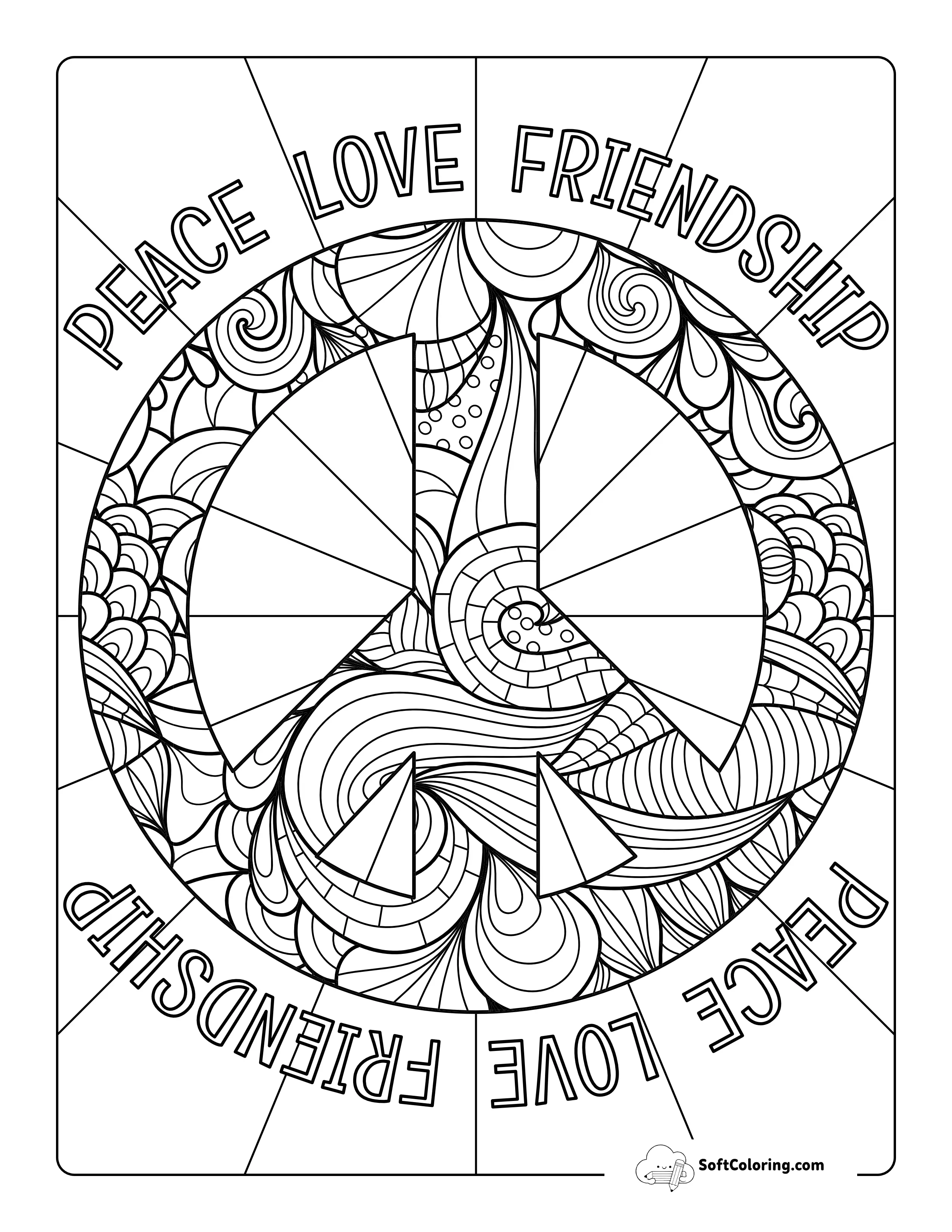 Peace Sign Coloring Sheet For Teens