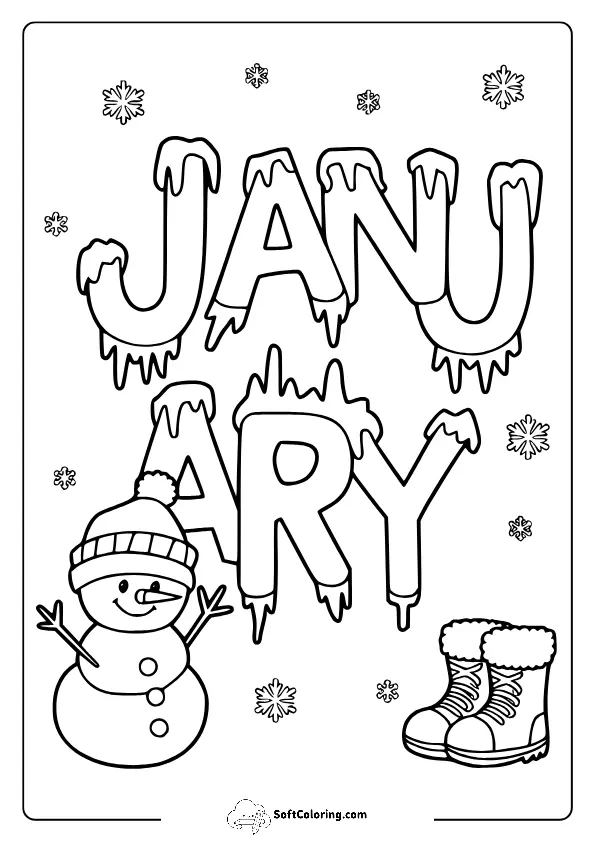 Coloring Pages For January Month