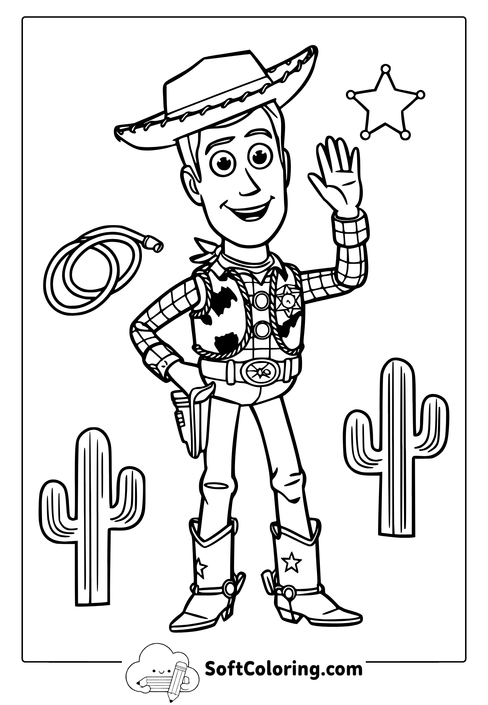 coloring pages of woody from toy story