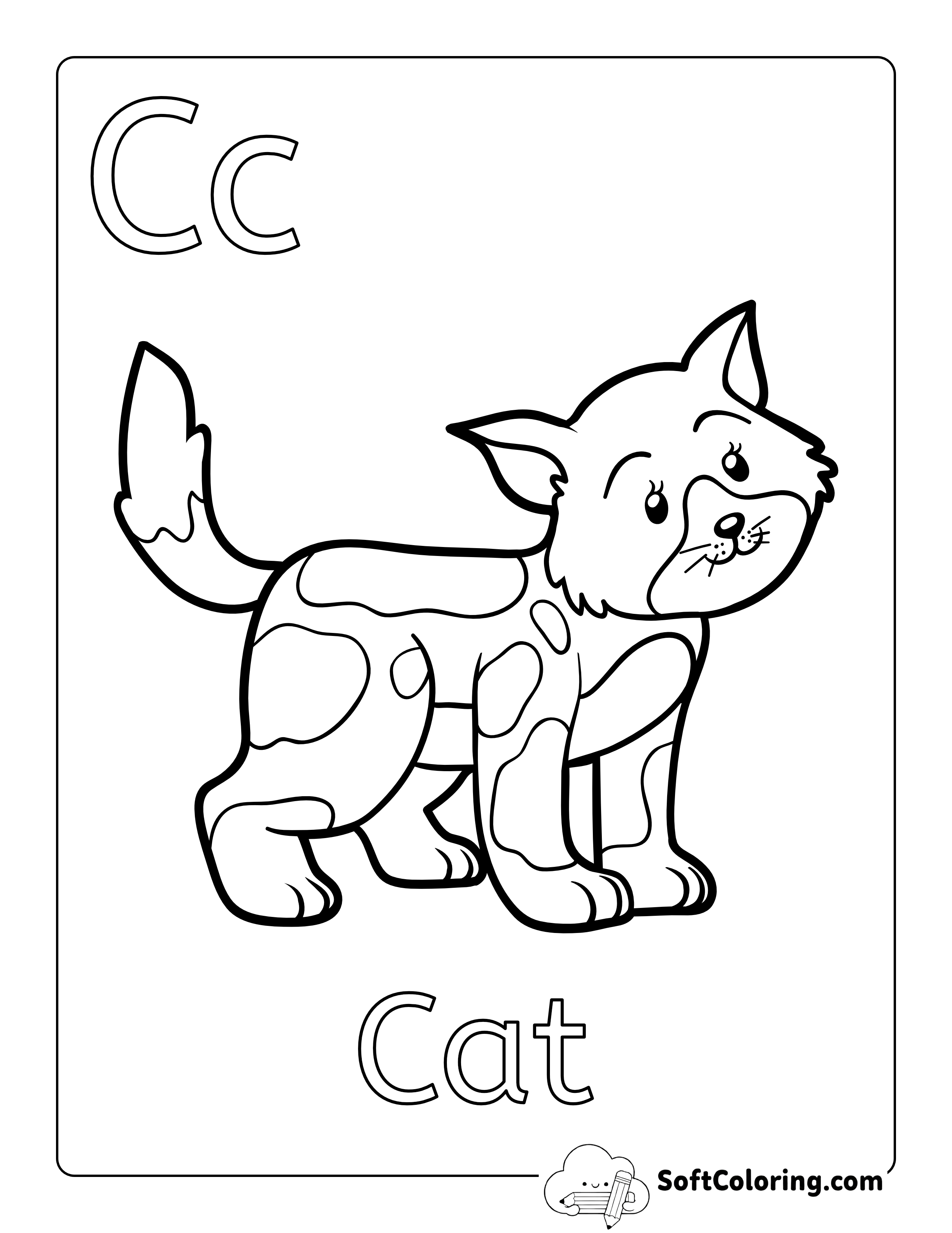 "C is for Cat" ABC Coloring Pages