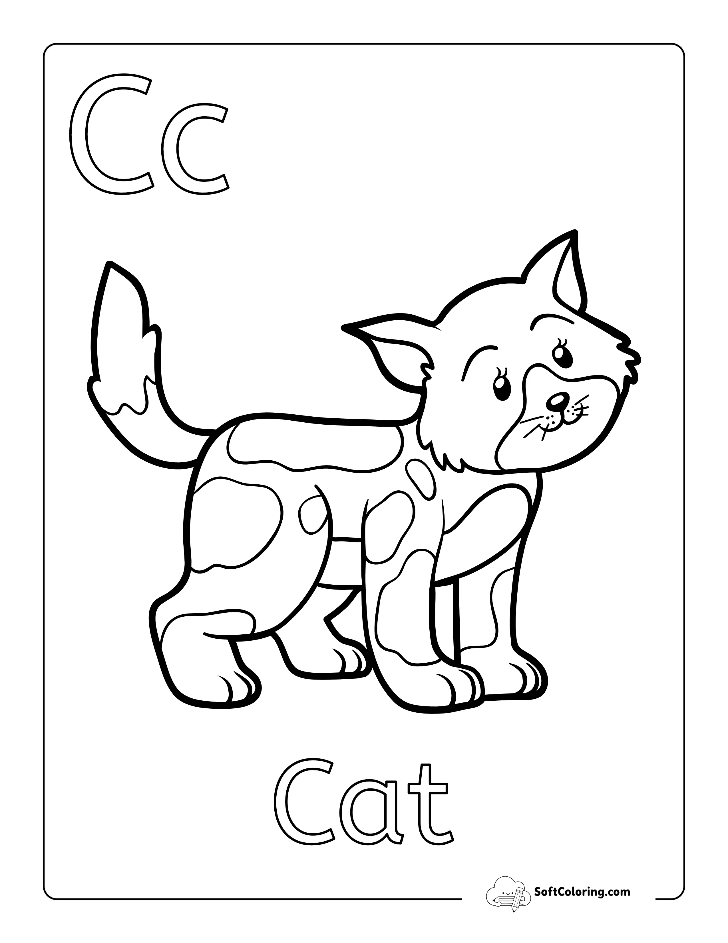 "C Is For Cat" Abc Coloring Pages