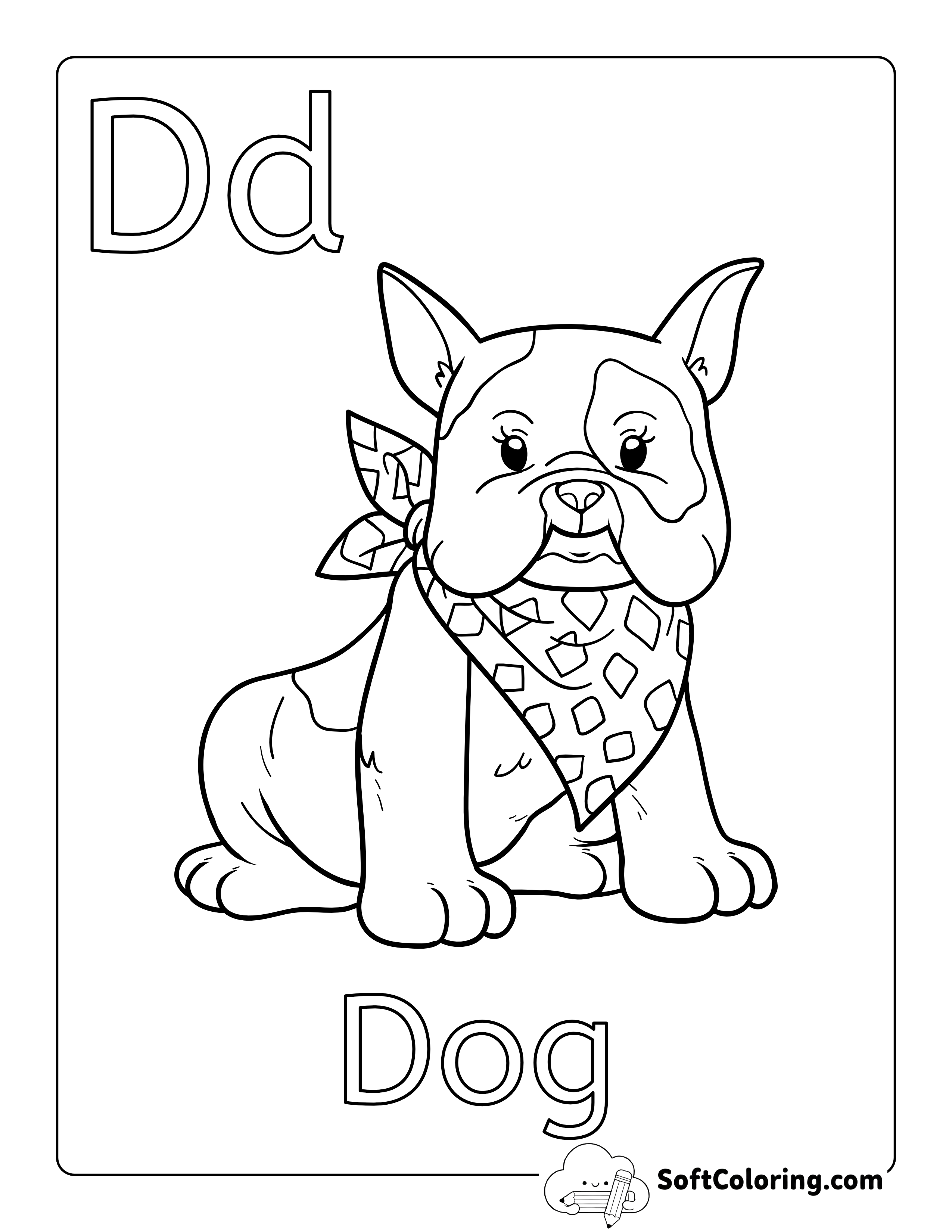 "D is for Dog" Alphabet Coloring Sheet