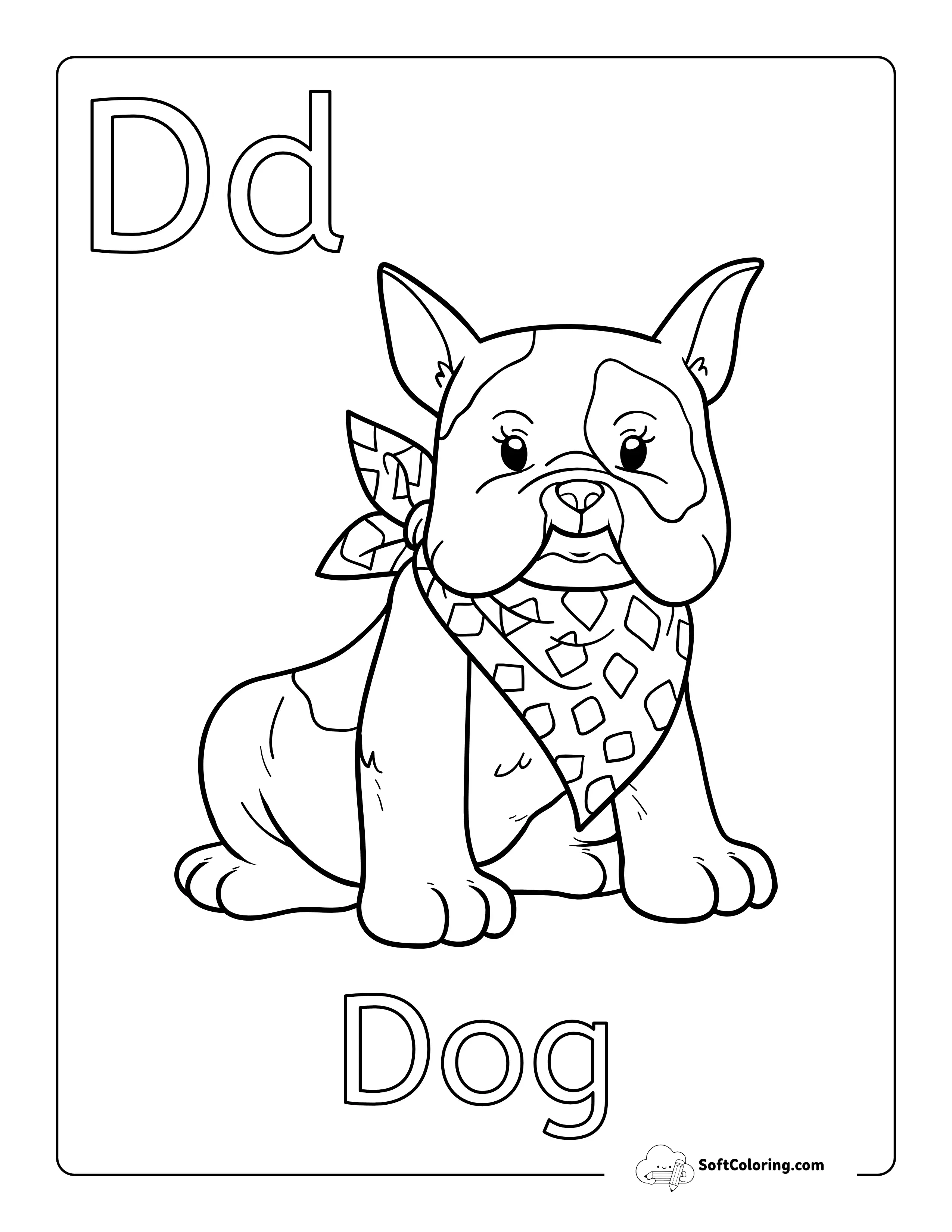"D Is For Dog" Alphabet Coloring Sheet