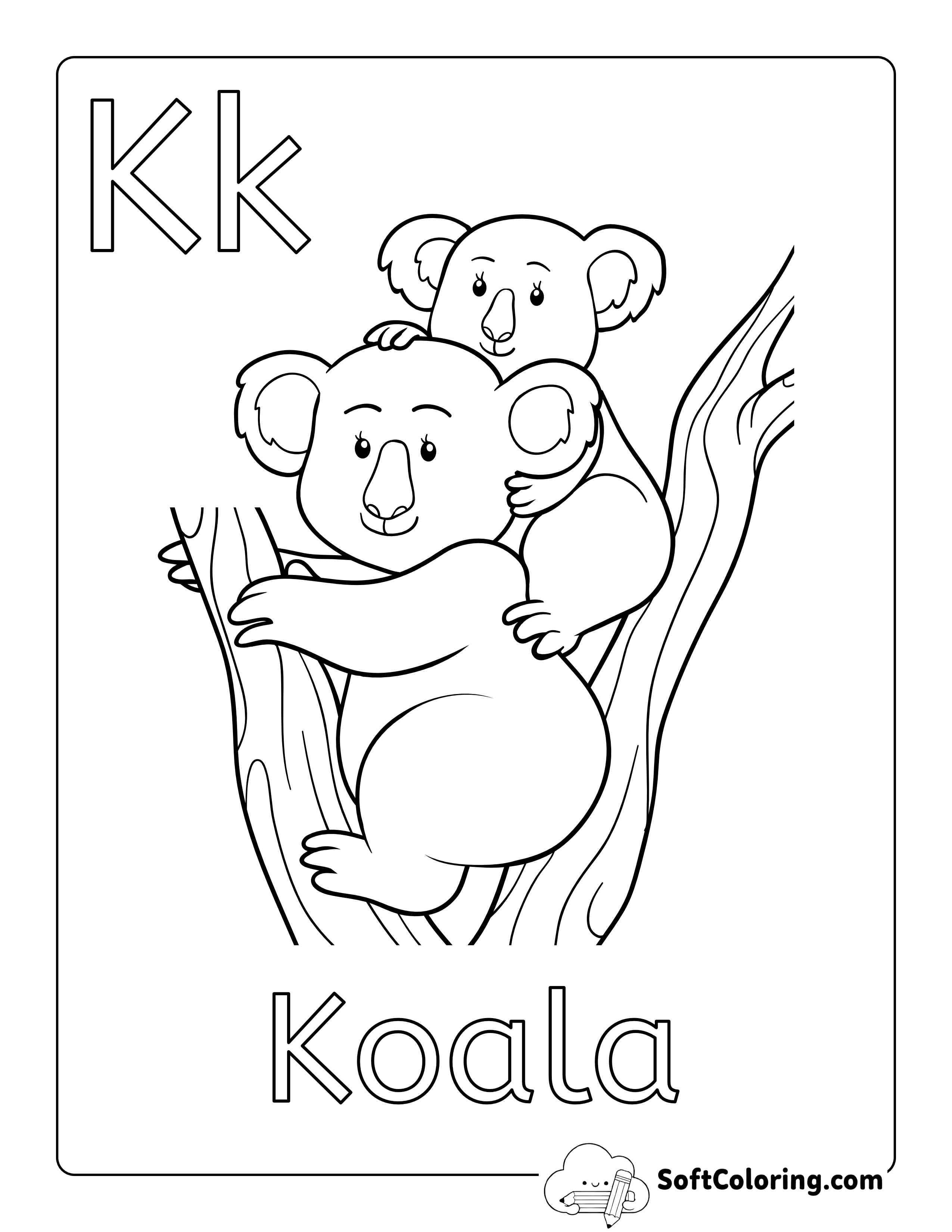 Koala - Baby Animal Coloring Sheet