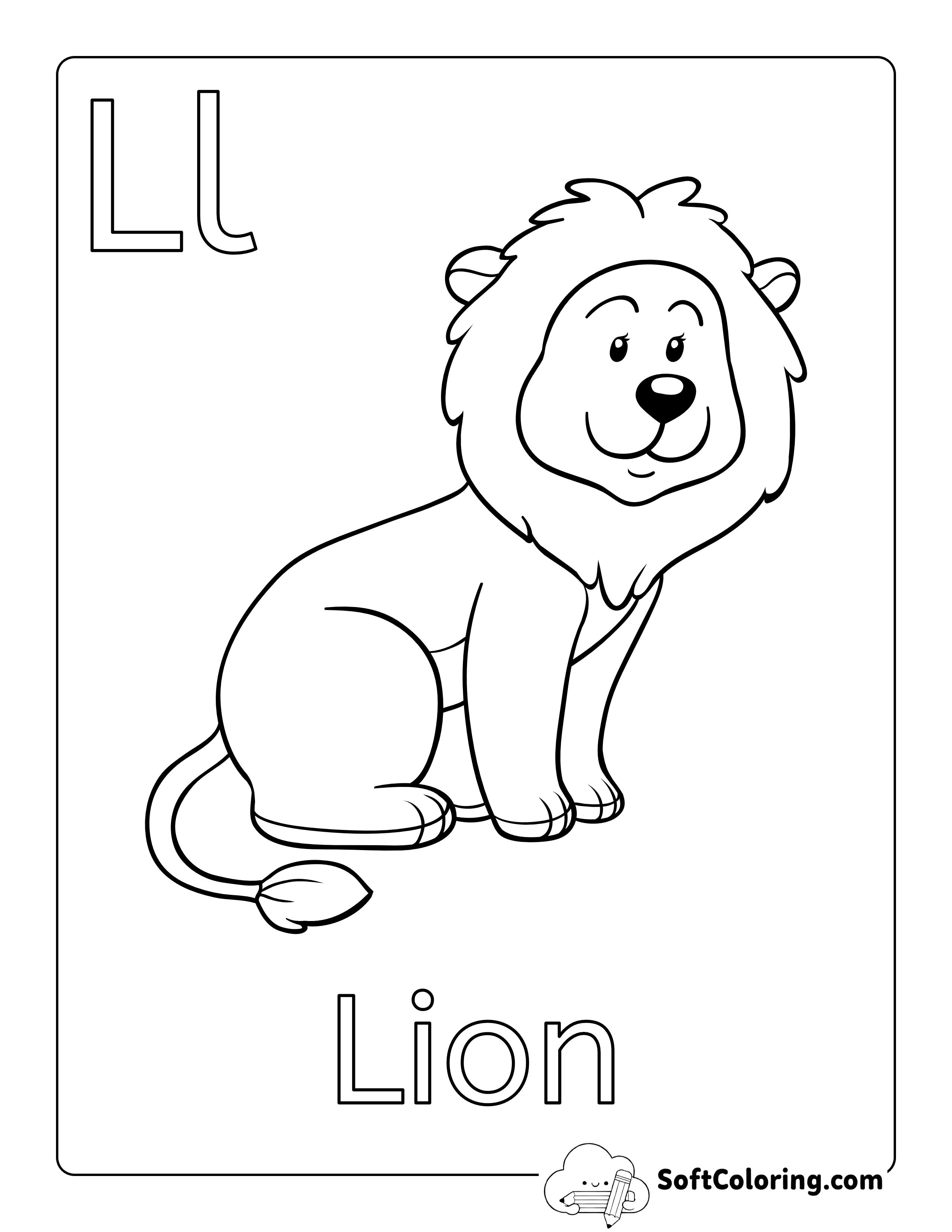 "L is for Lion" Picture to Color