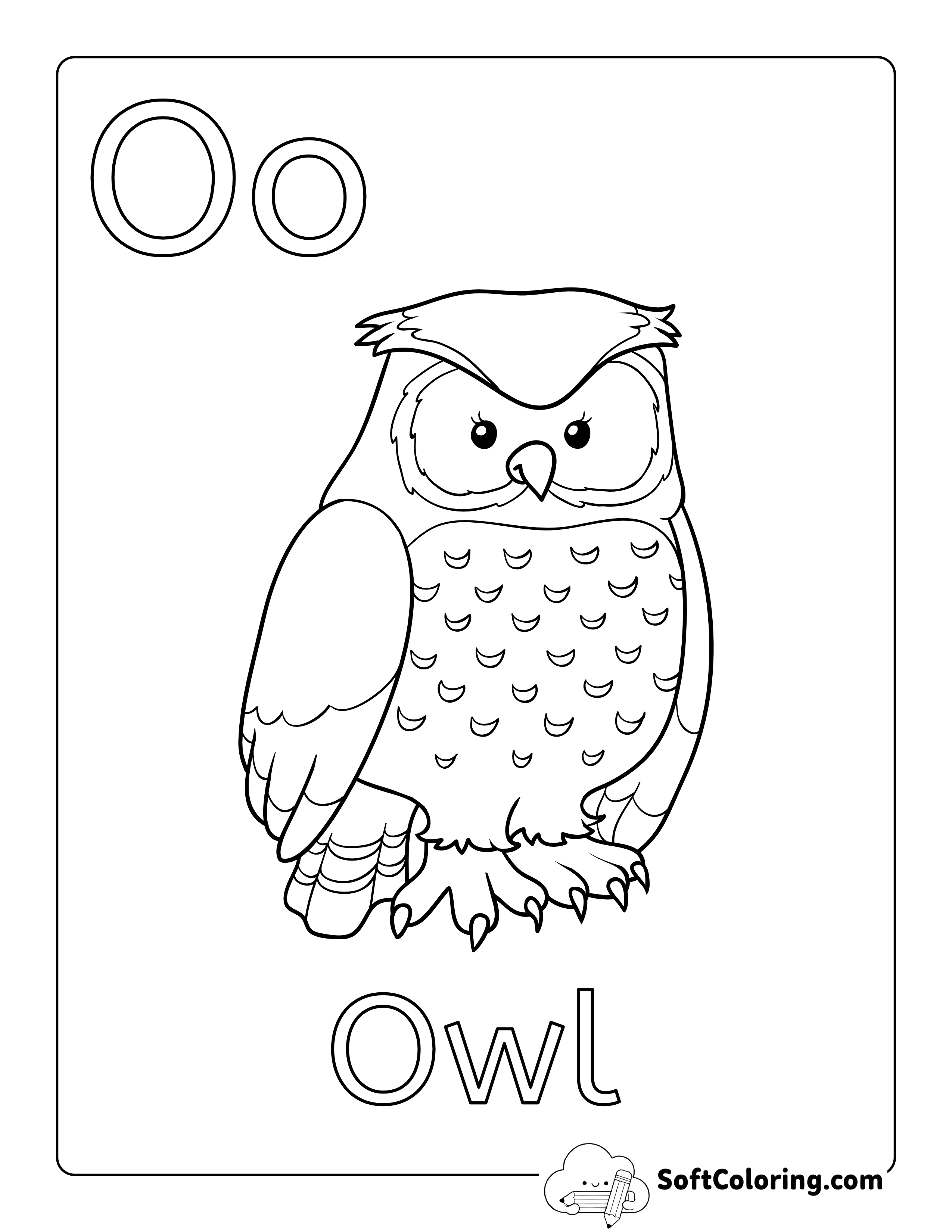 "O is for Owl" Letter Coloring Page