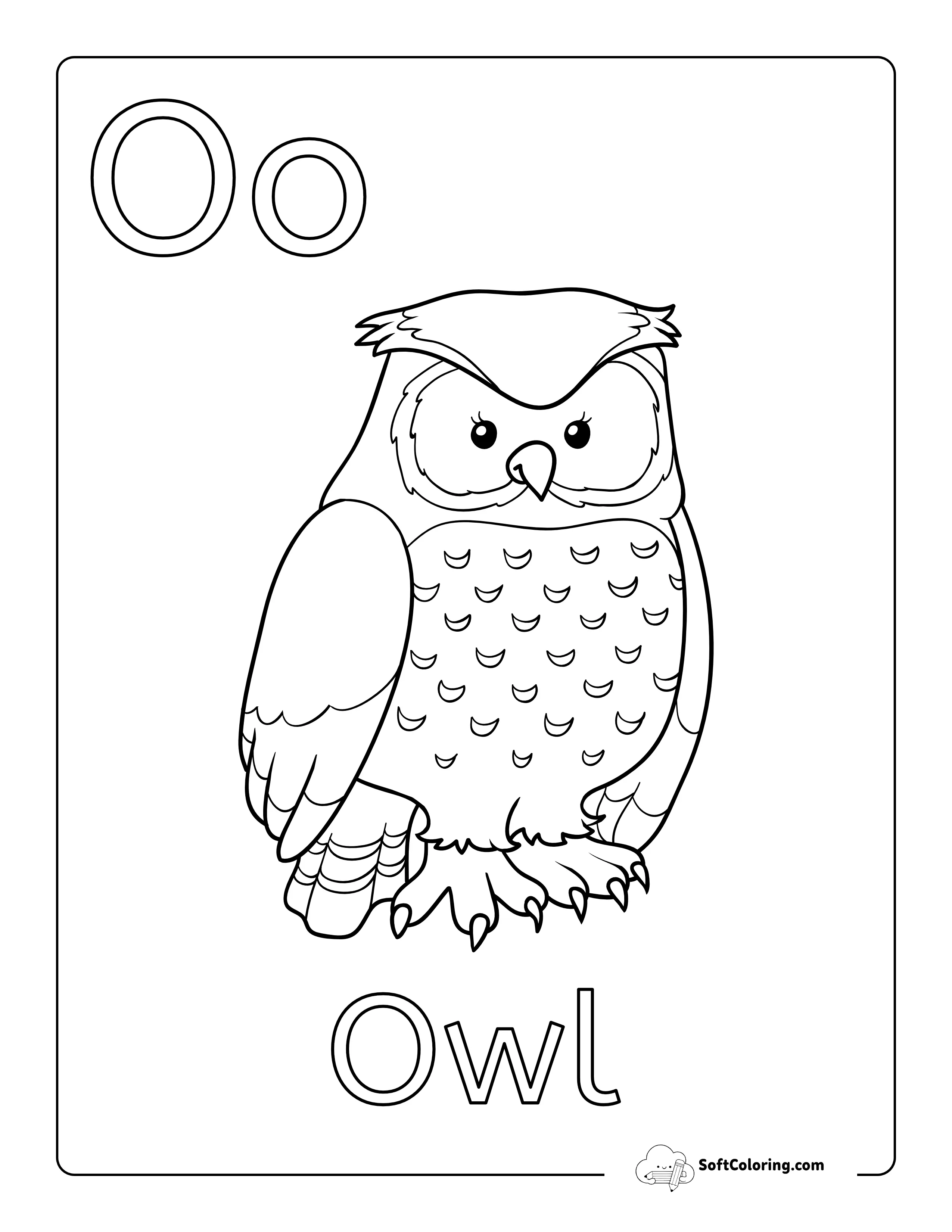 "O Is For Owl" Letter Coloring Page
