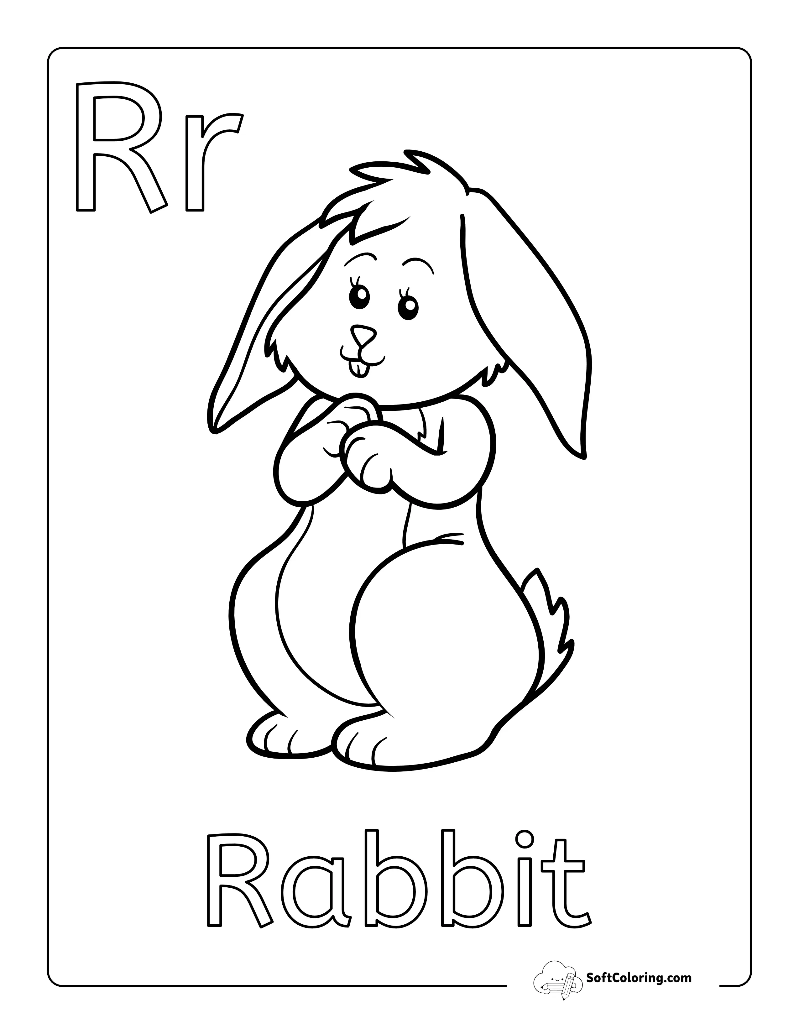 "R Is For Rabbit" Toddler Coloring Page
