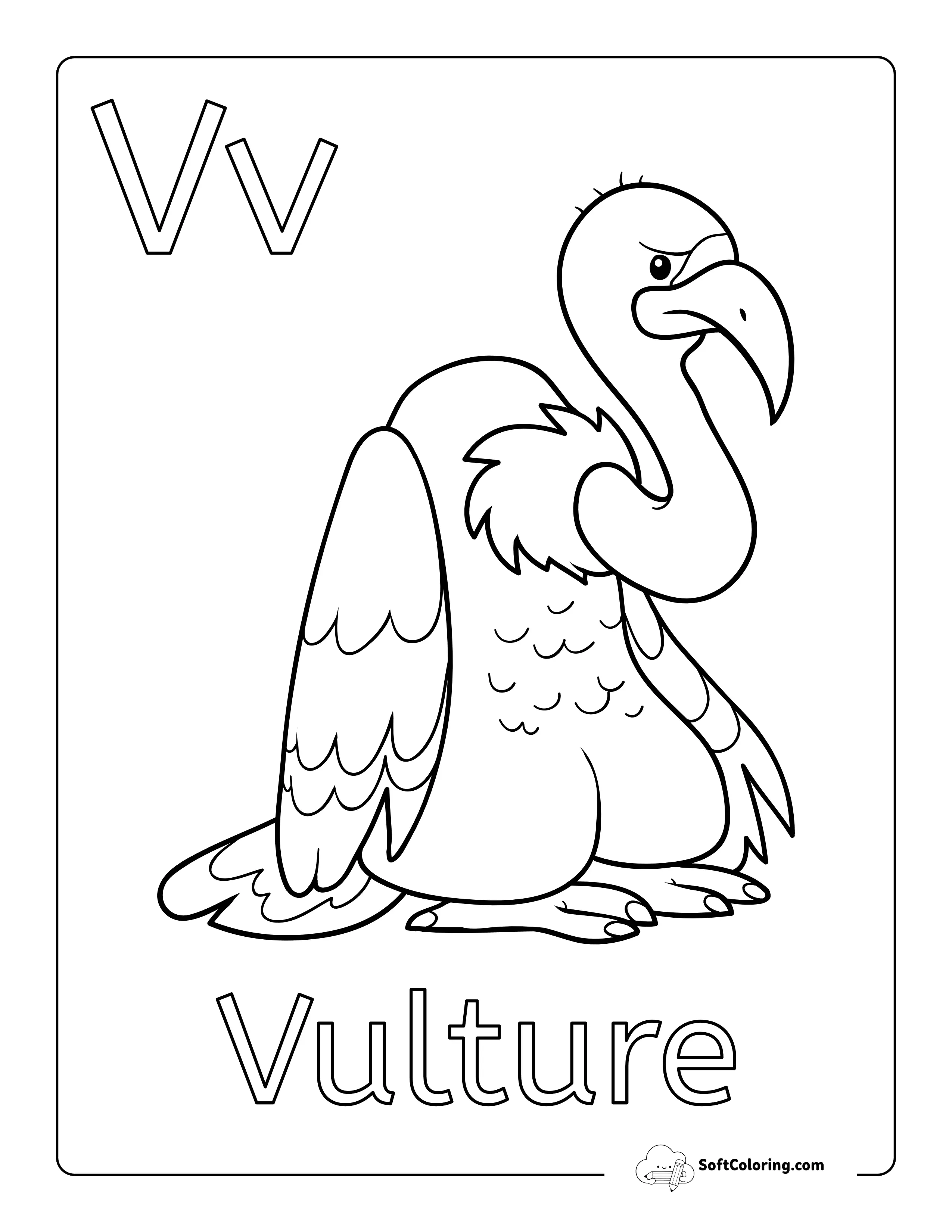 Vulture - Printable Animal Coloring Sheet