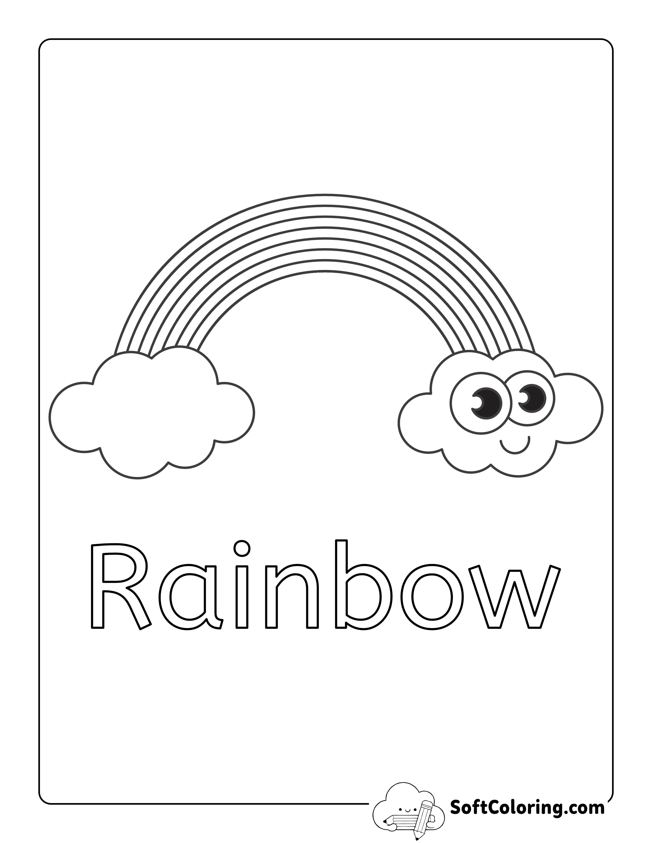 Printable Rainbow for Kindergartners to Color