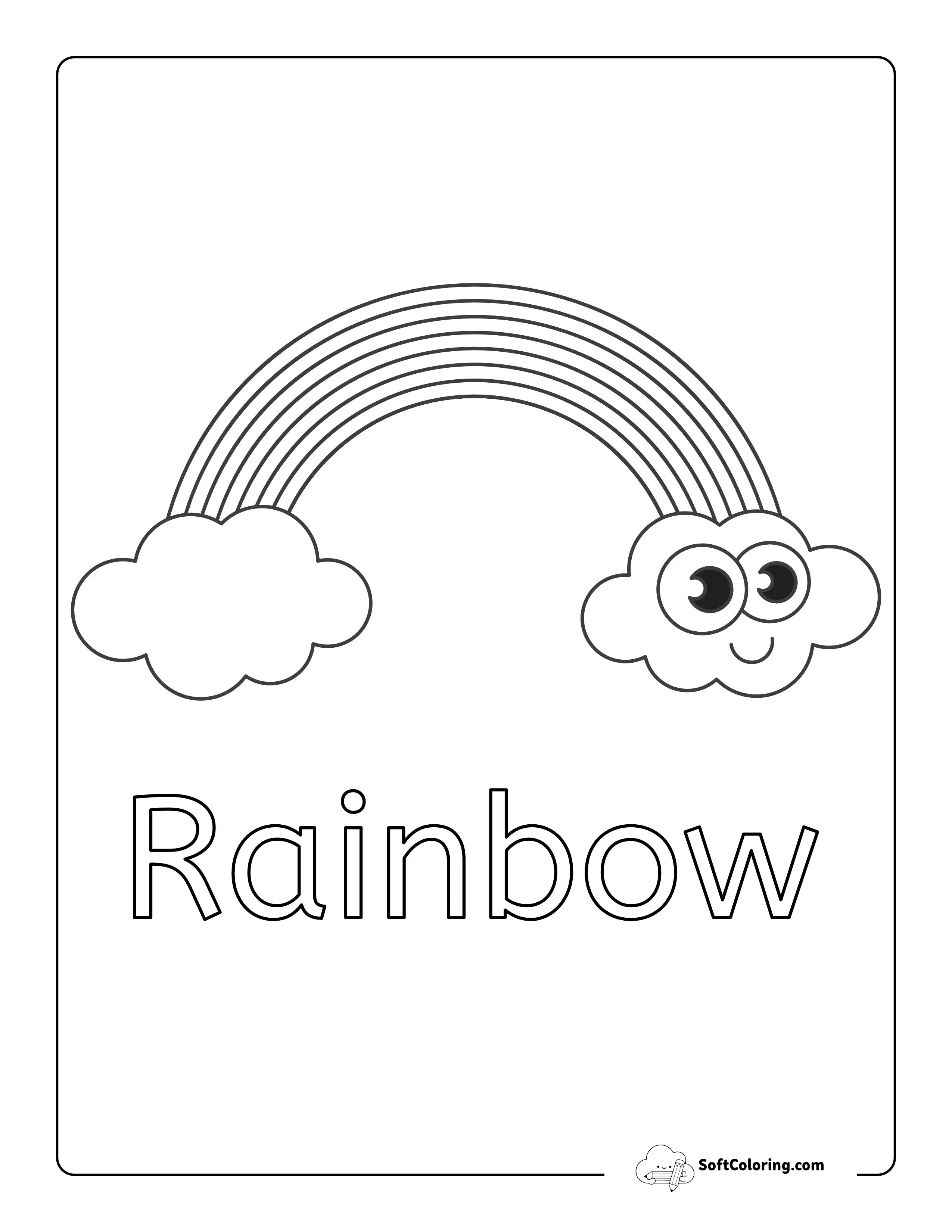 Printable Rainbow For Kindergartners To Color