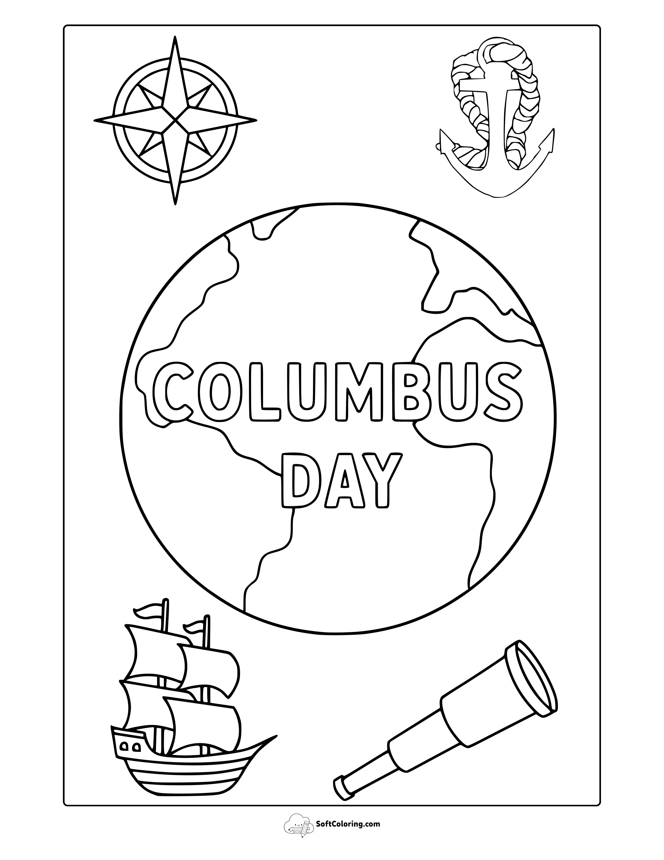 Columbus Day Coloring Page