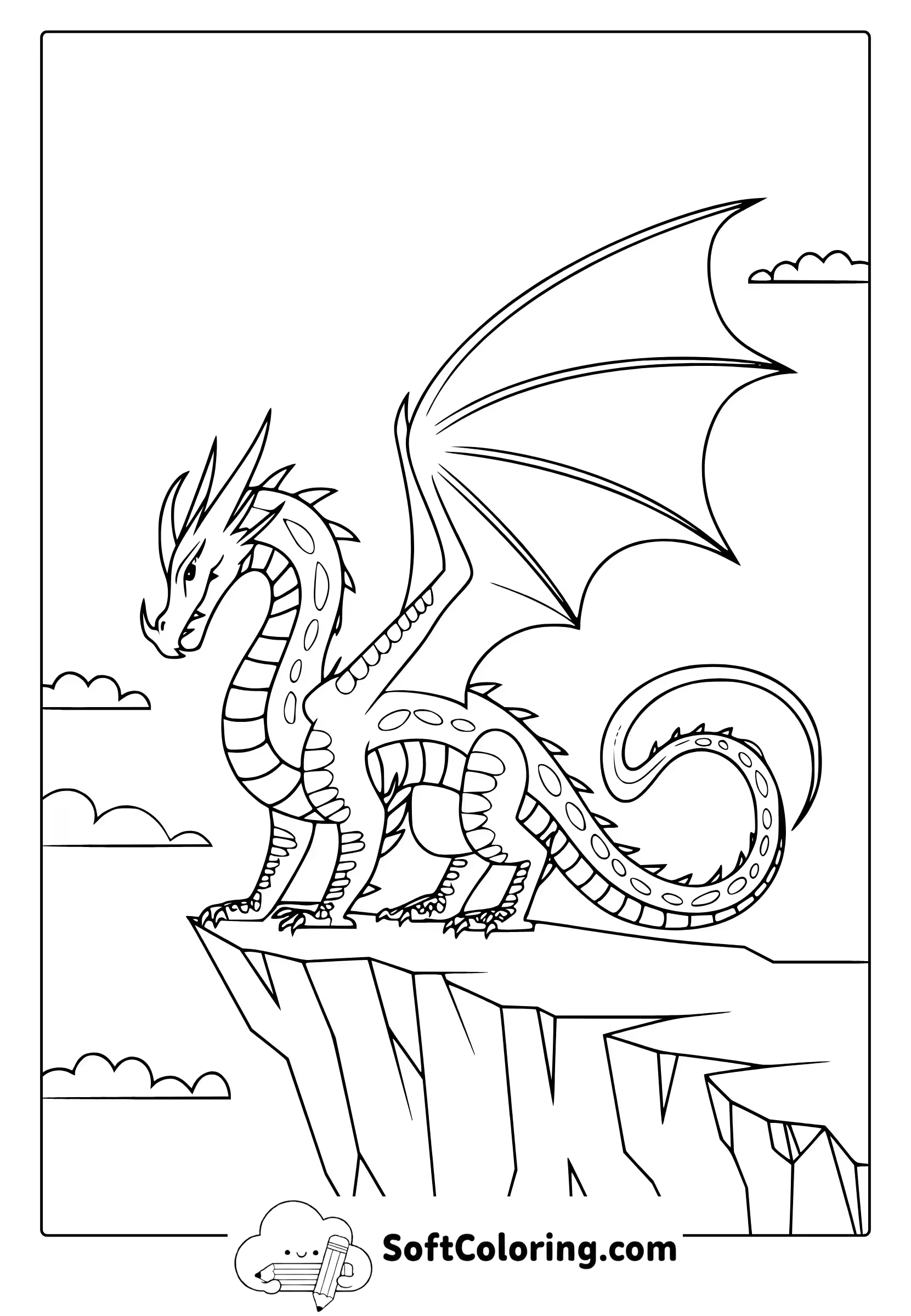 Cool Dragon Coloring Page
