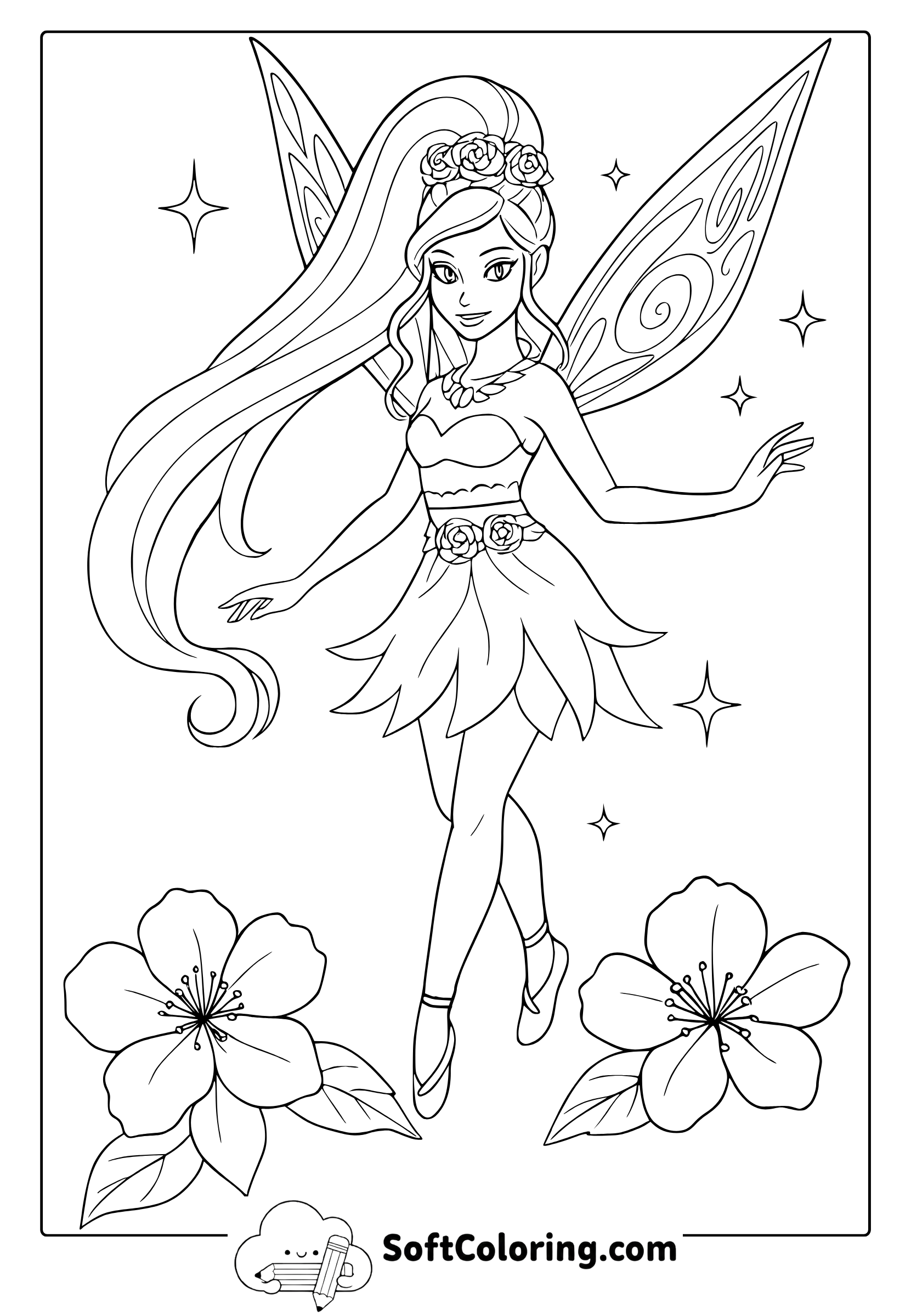 cool fairy coloring page