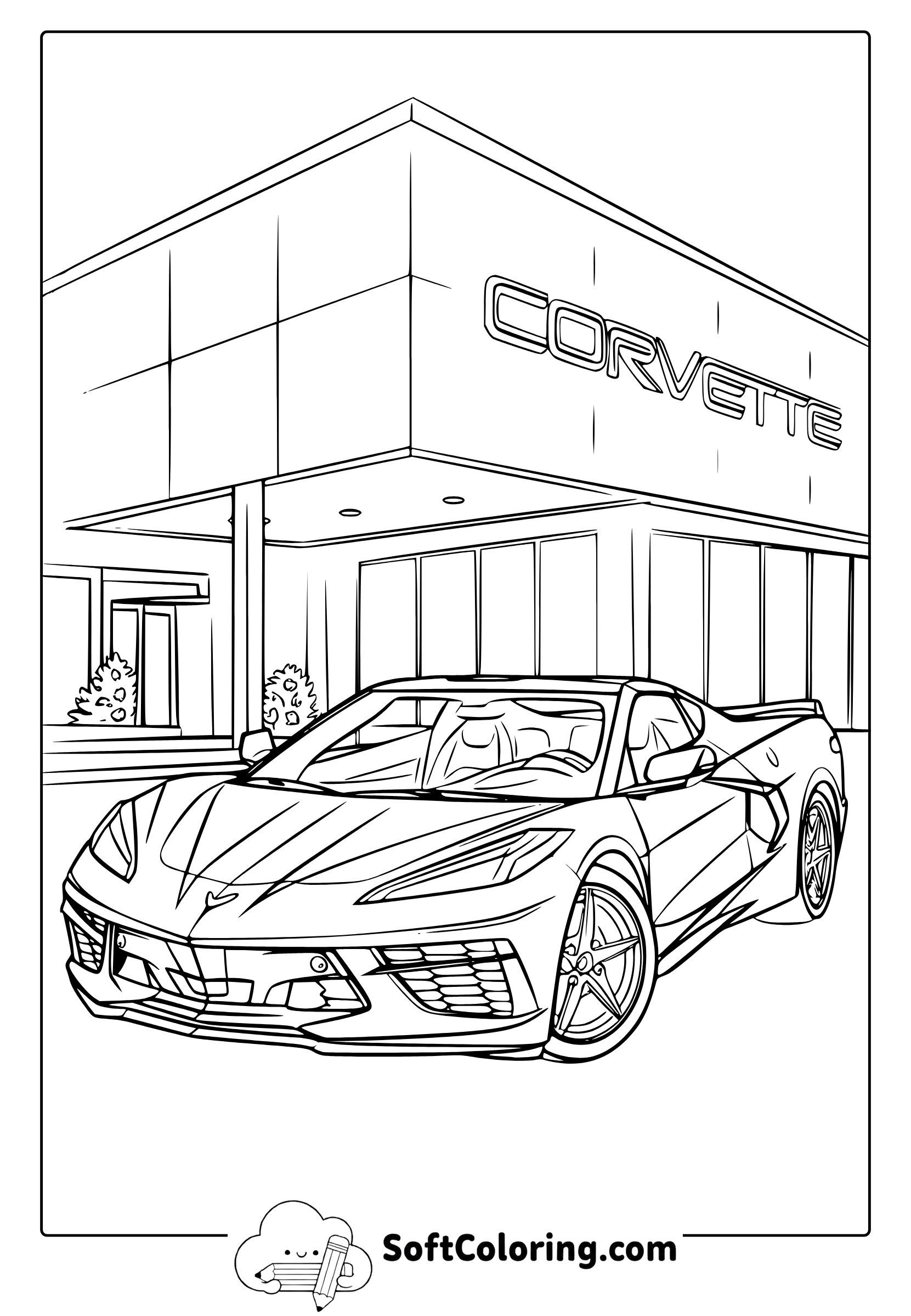 Corvette Car Coloring Page