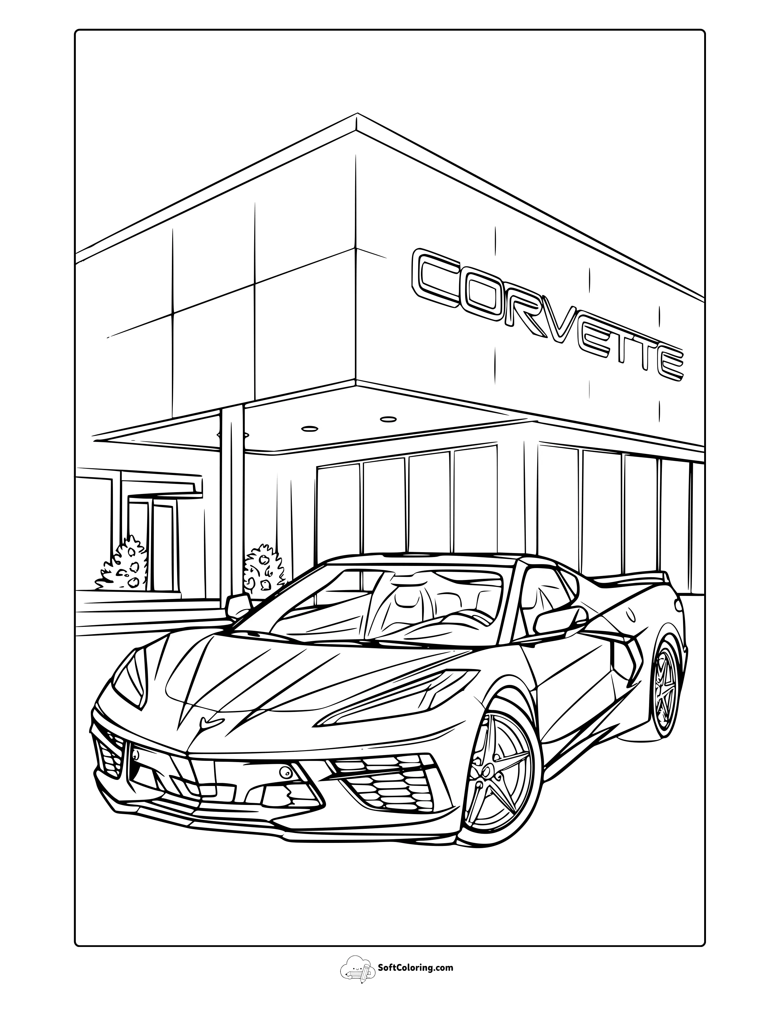 Corvette Car Coloring Page