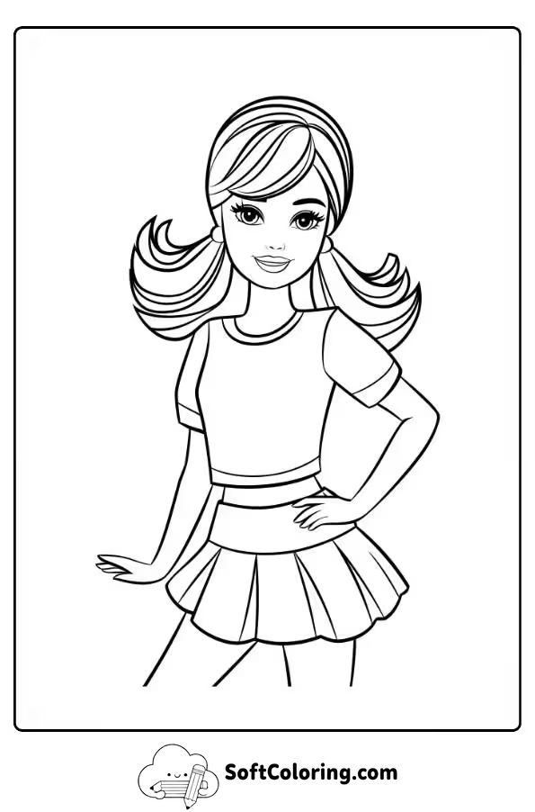 Cute Barbie Coloring Page