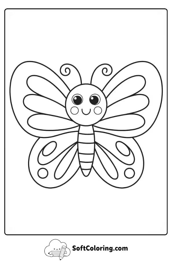 Cute Butterfly Coloring Page