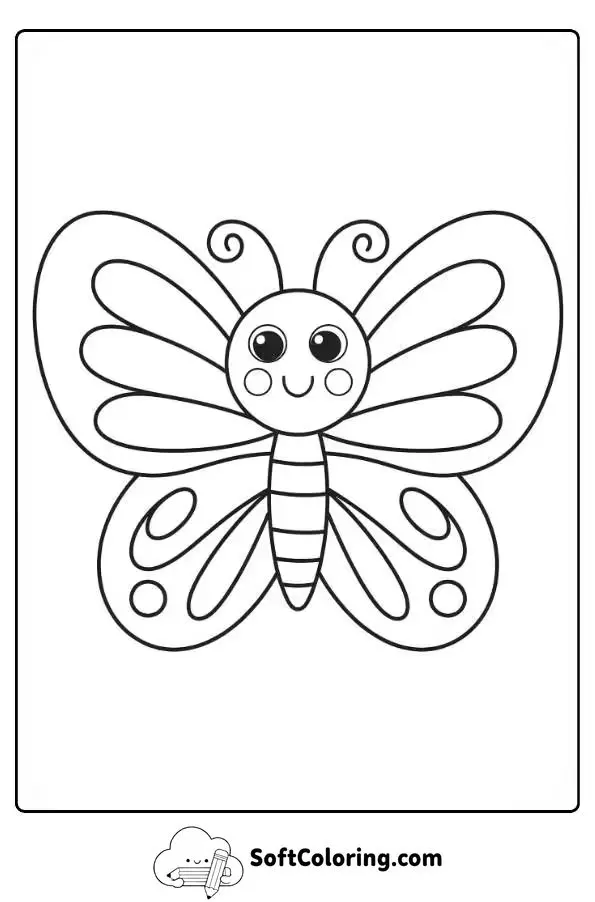 Cute Butterfly Coloring Page