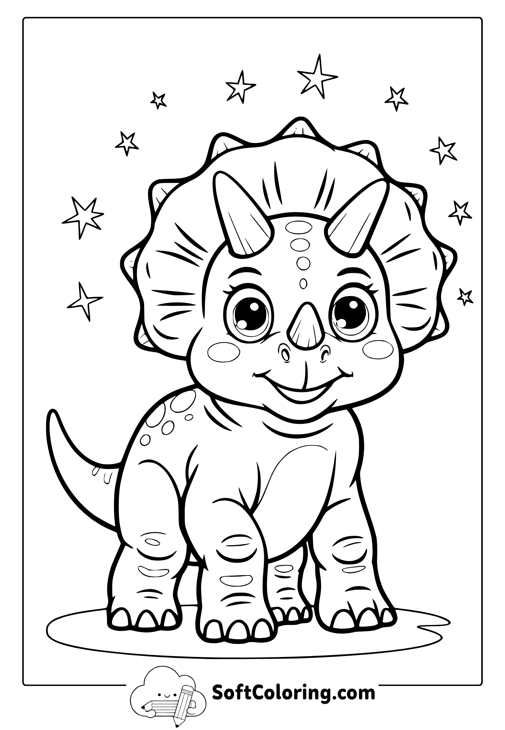 cute dinosaur coloring page