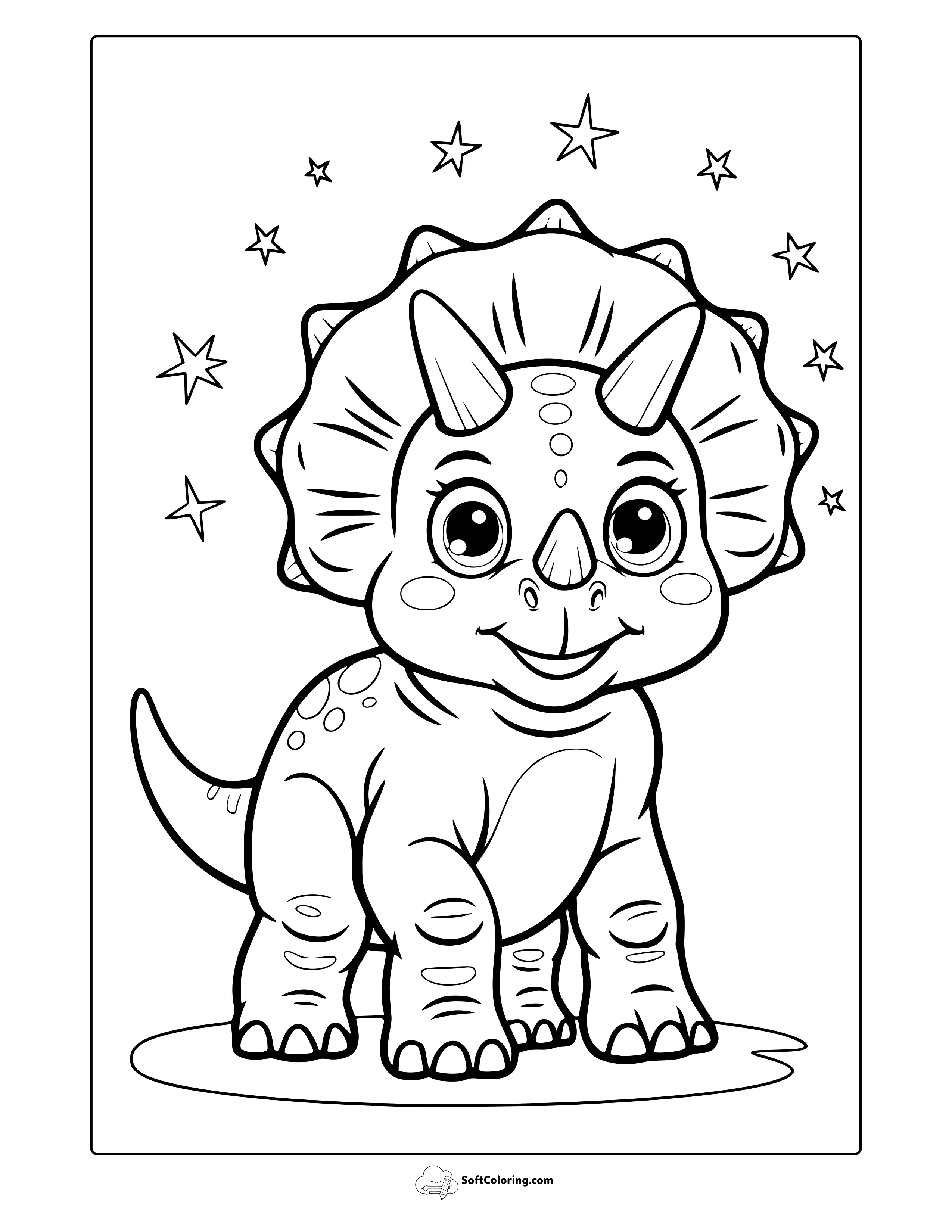 Cute Dinosaur Coloring Page