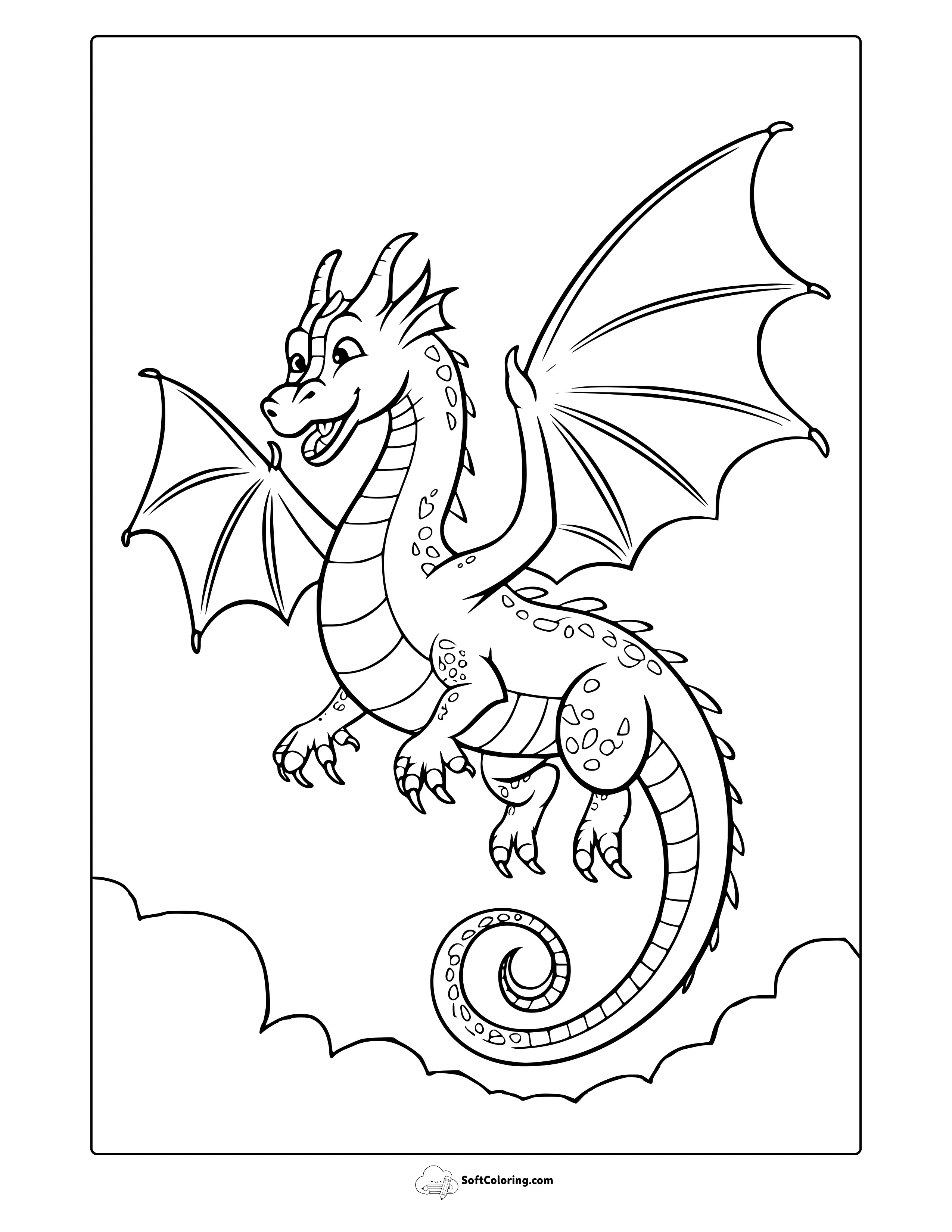 Cute Dragon Coloring Page